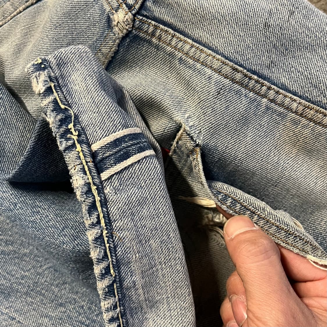 70s Levis501 66전기 셀비지 데님 (35“) 상품이미지6