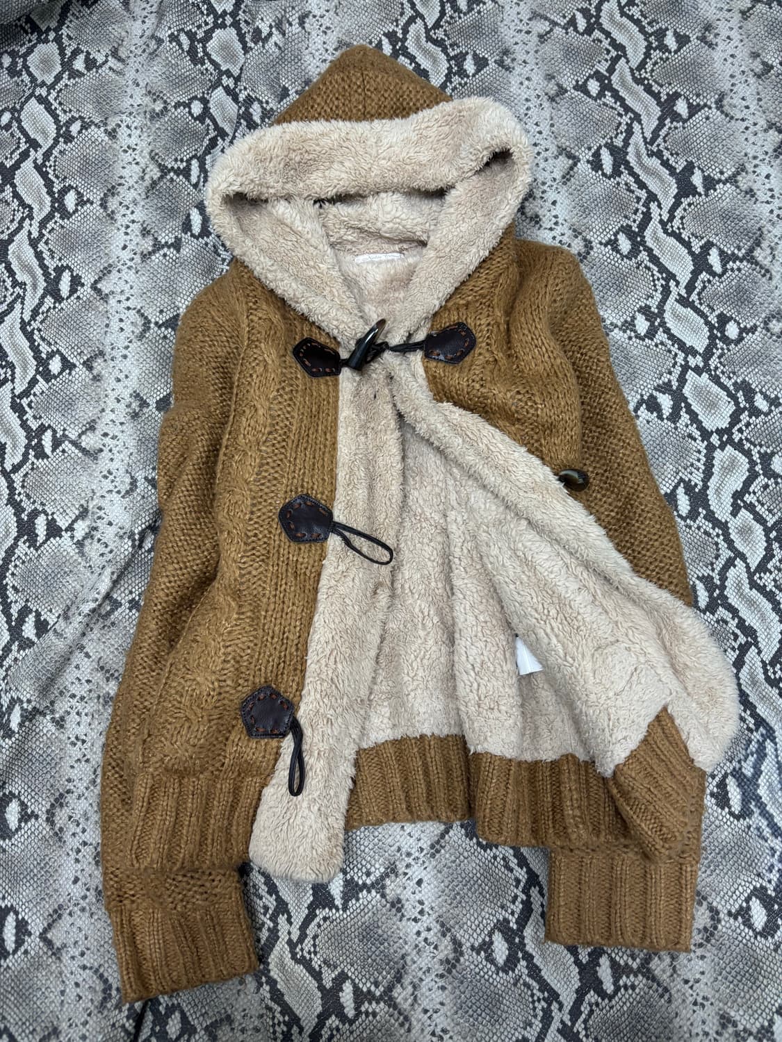 Brown Knit Hoodie Cardigan 상품이미지6