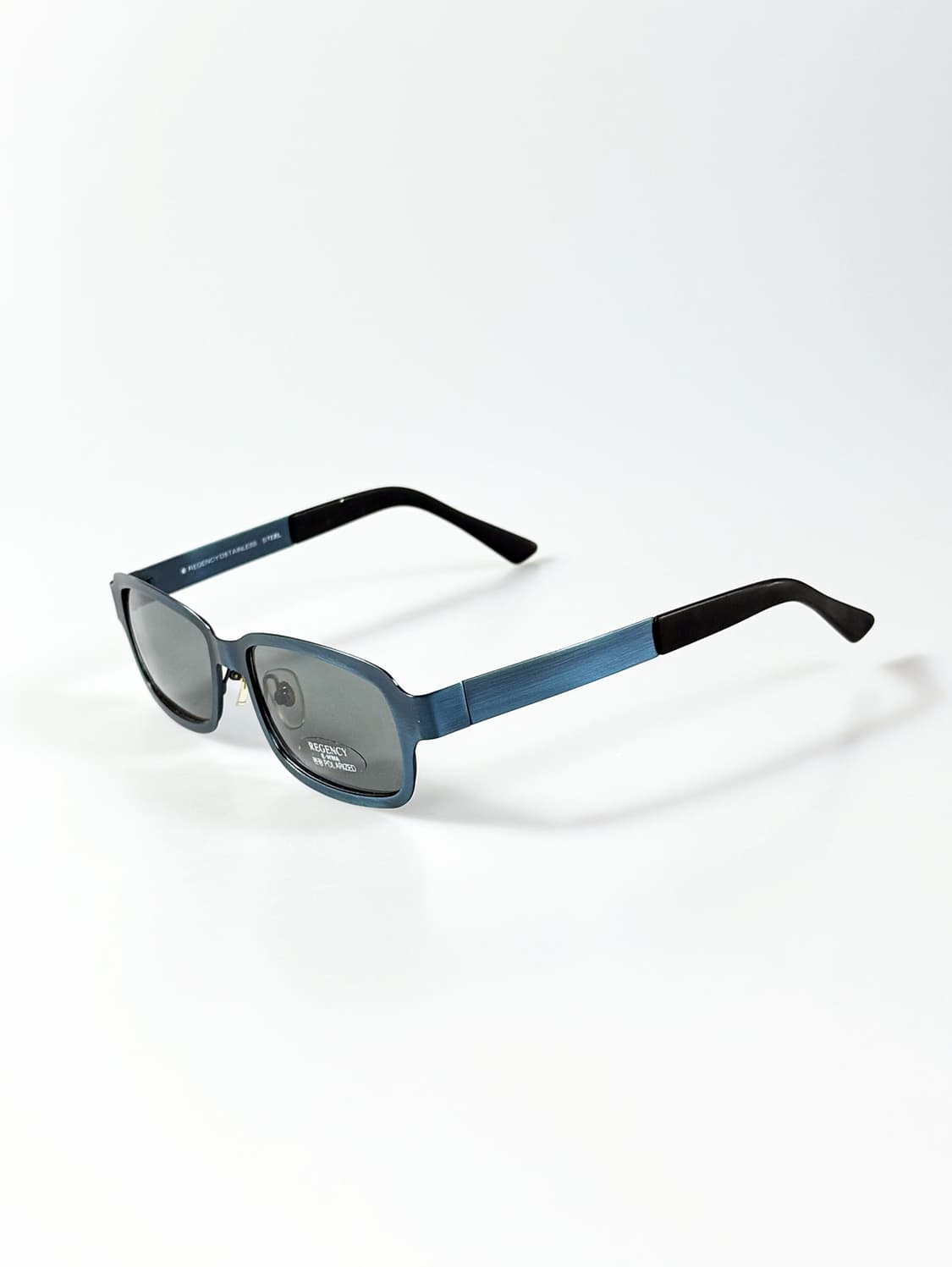 90s REGENCY 블루 메탈릭 스퀘어 빈티지 선글라스 상품이미지3
