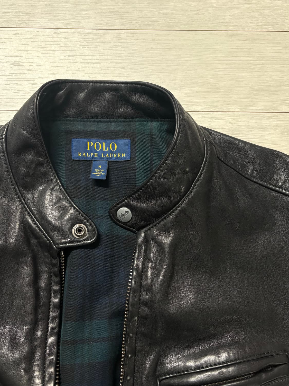폴로 랄프 로렌 램스킨 카페레이서 레더 자켓 (M) 상품이미지2