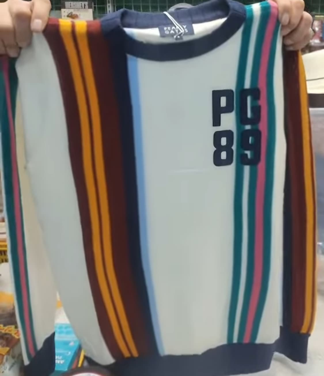 정품)파리게이츠남성 스트라이프로고니트새상품미개봉L(100) 상품이미지1