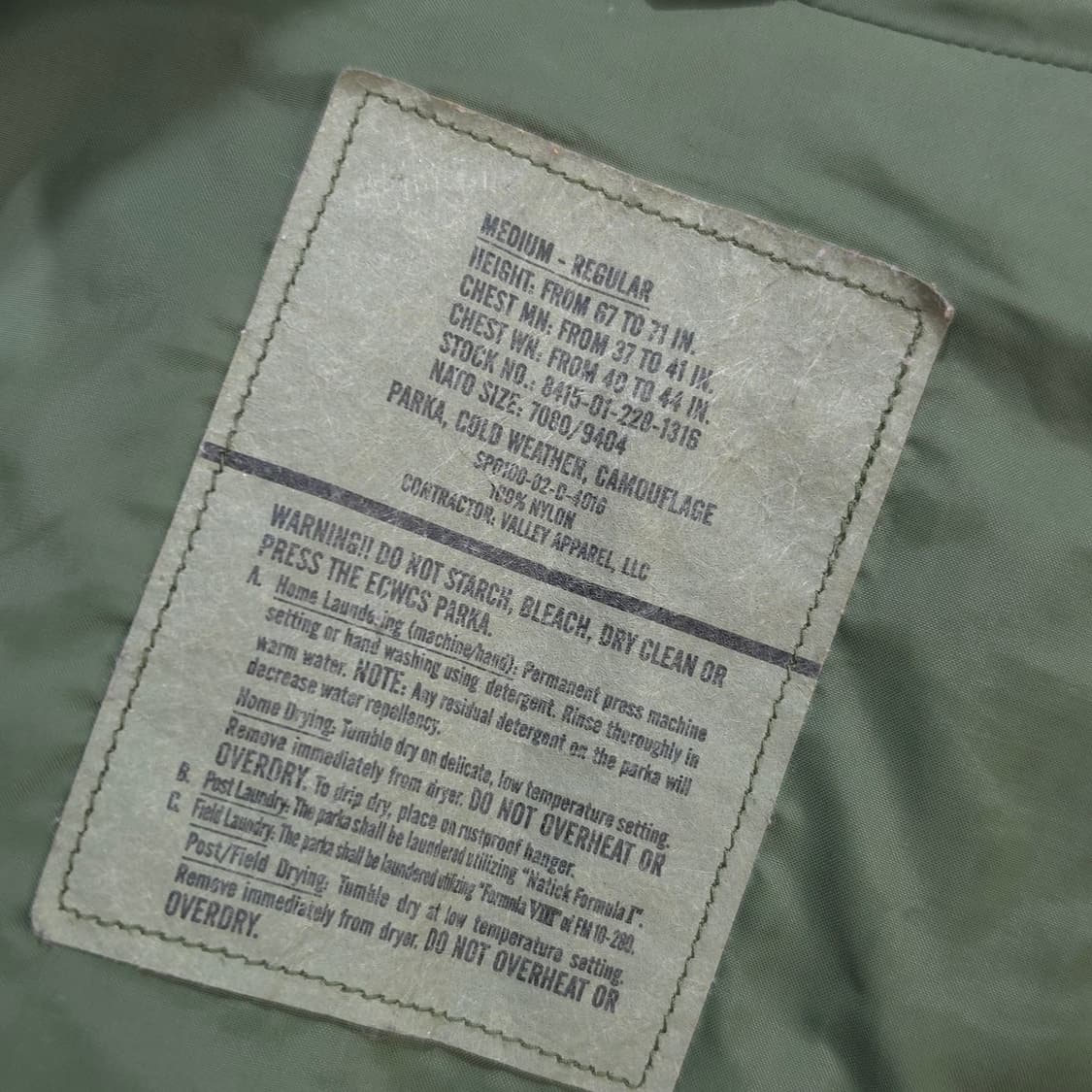 US Army 고어텍스 Weather Parka- 미듐레귤러 상품이미지10