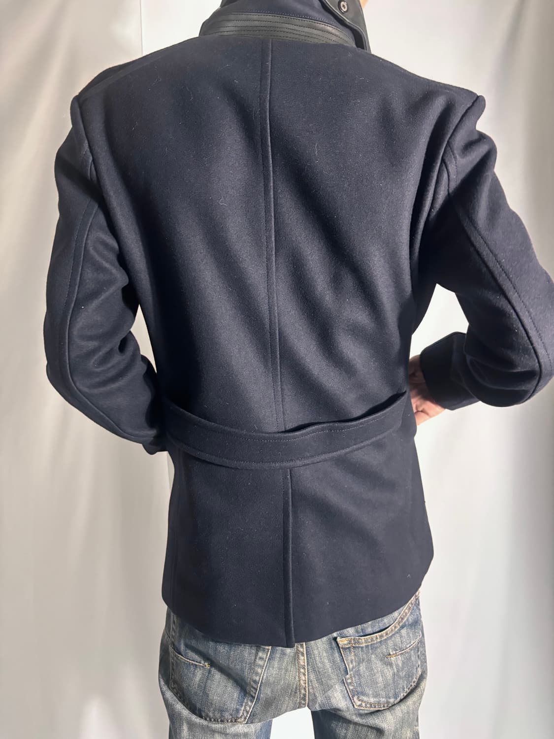 Solid Homme High-Neck Double Coat 상품이미지5