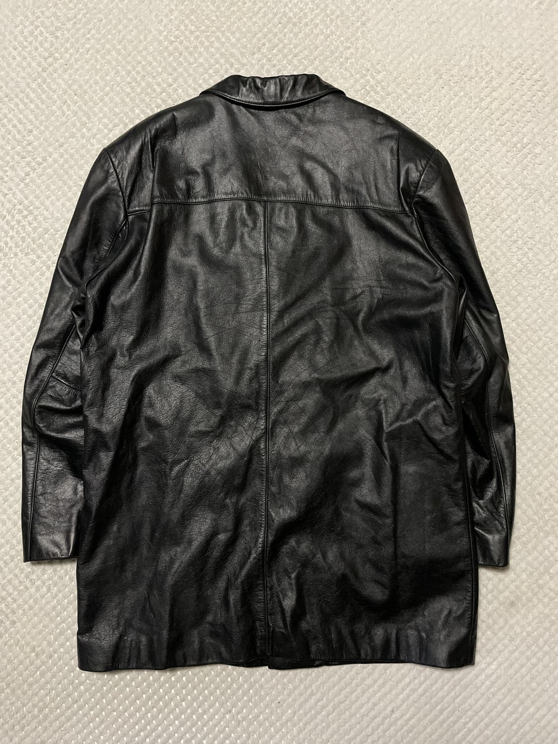 웨스턴 무드 램스킨 양가죽 4버튼 레더 카코트 상품이미지3