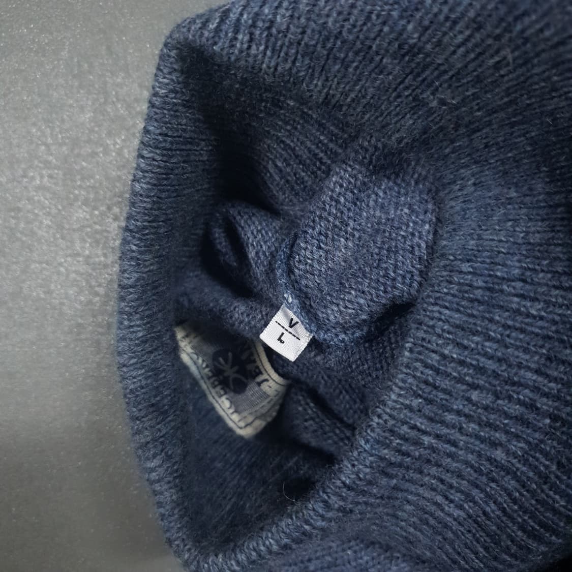 실측 XL 아이스버그 빅로고 퓨어 버진울 터틀넥 니트 스웨터 울마크 인증 상품이미지9