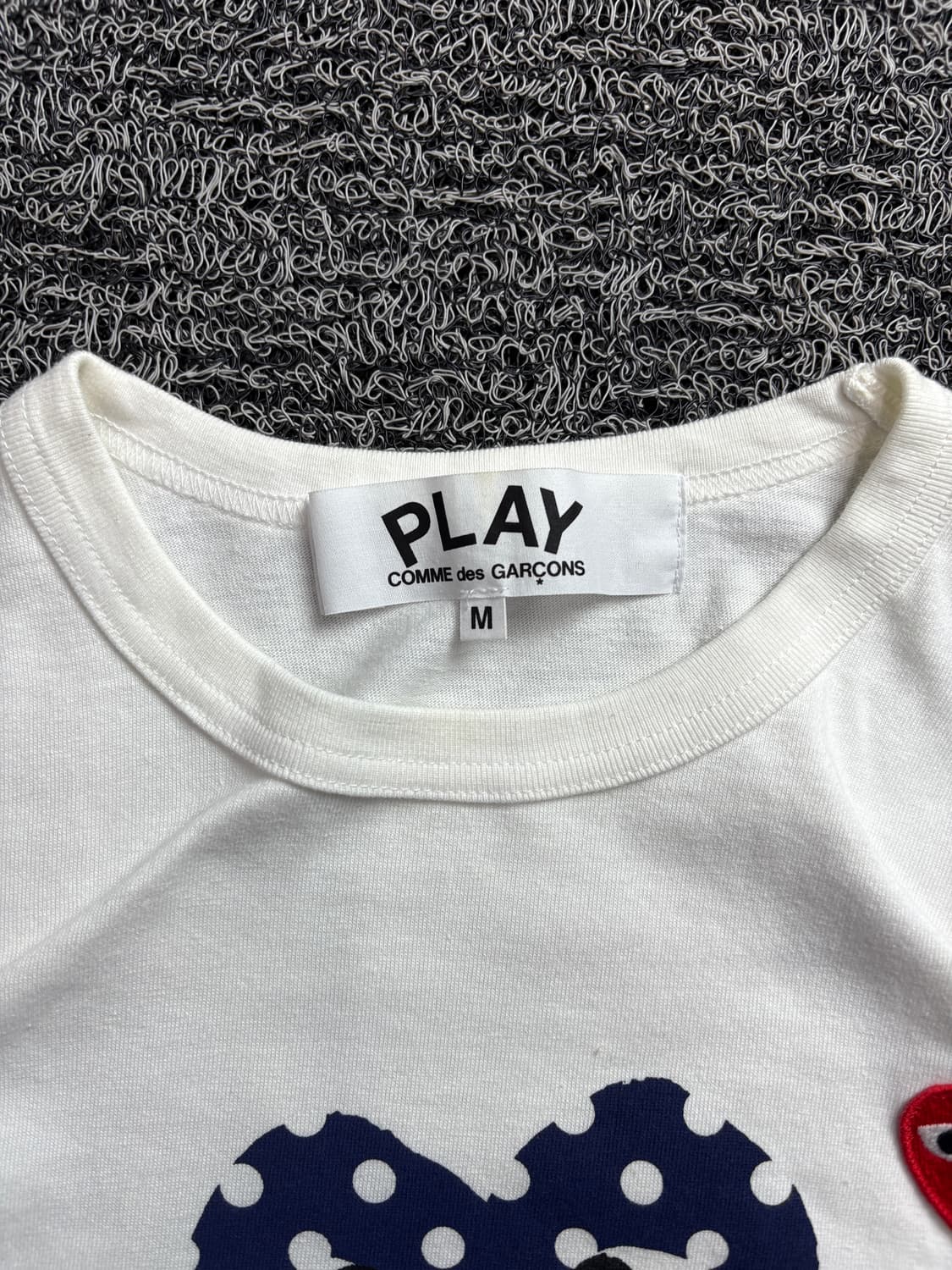 꼼데가르송 플레이 폴카 닷 더블하트 티셔츠 2002 상품이미지3