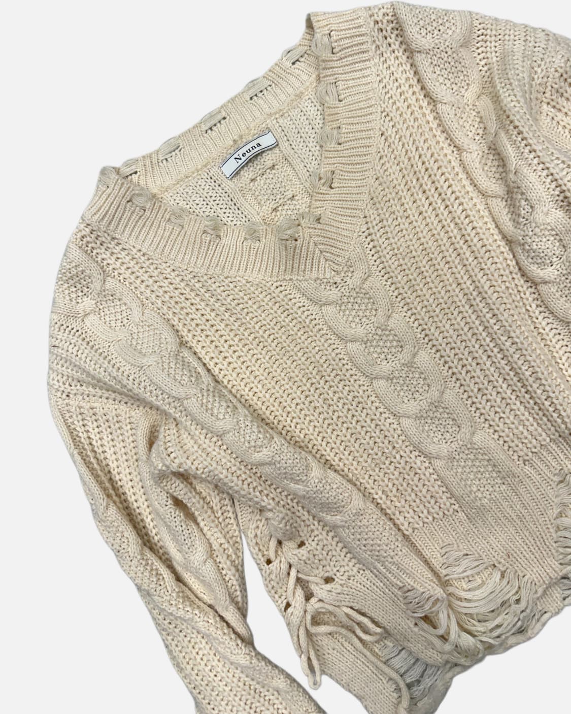 grunge distressed lace-up knit 상품이미지3