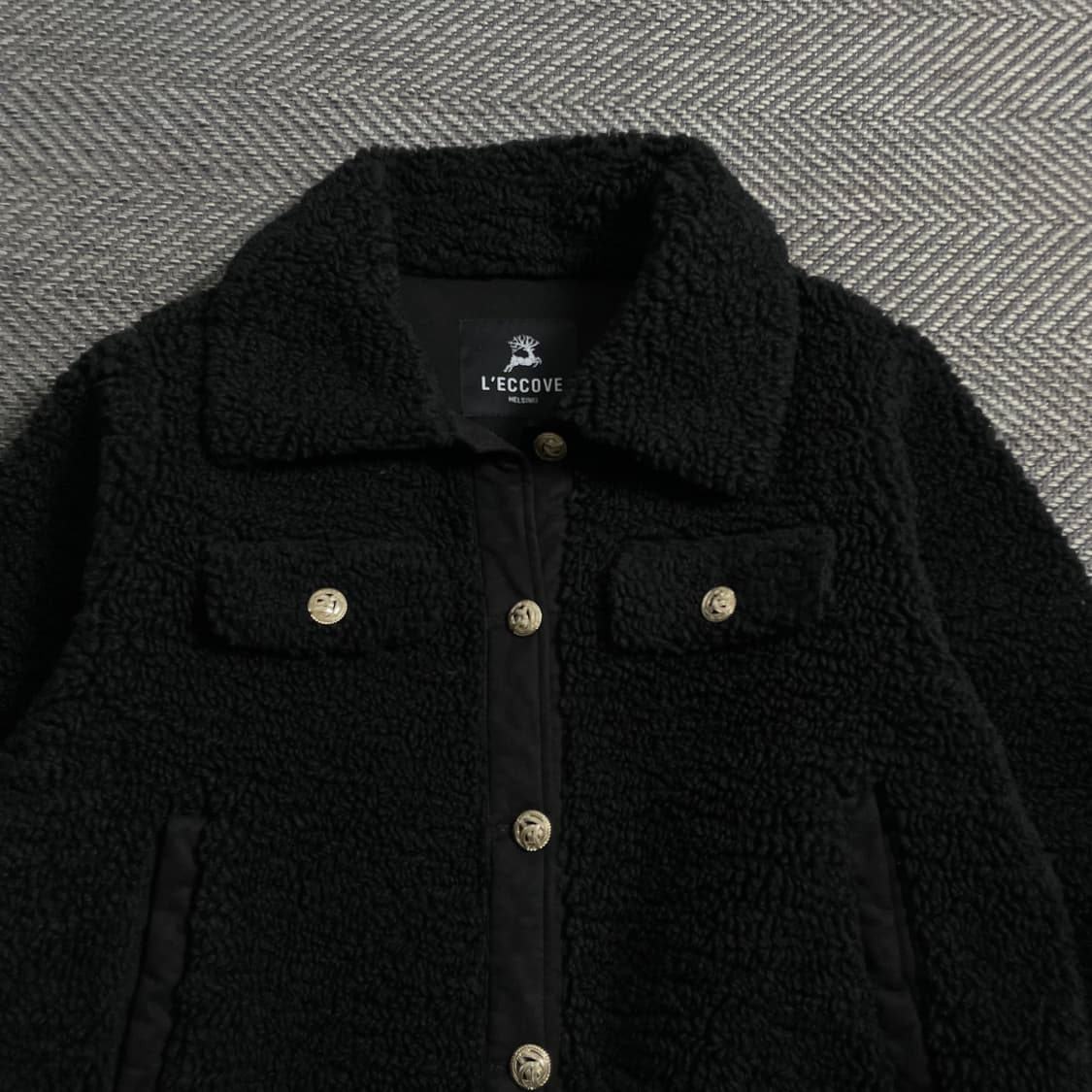 빈티지 우먼스 플리스 자켓 블랙o 4330 상품이미지4