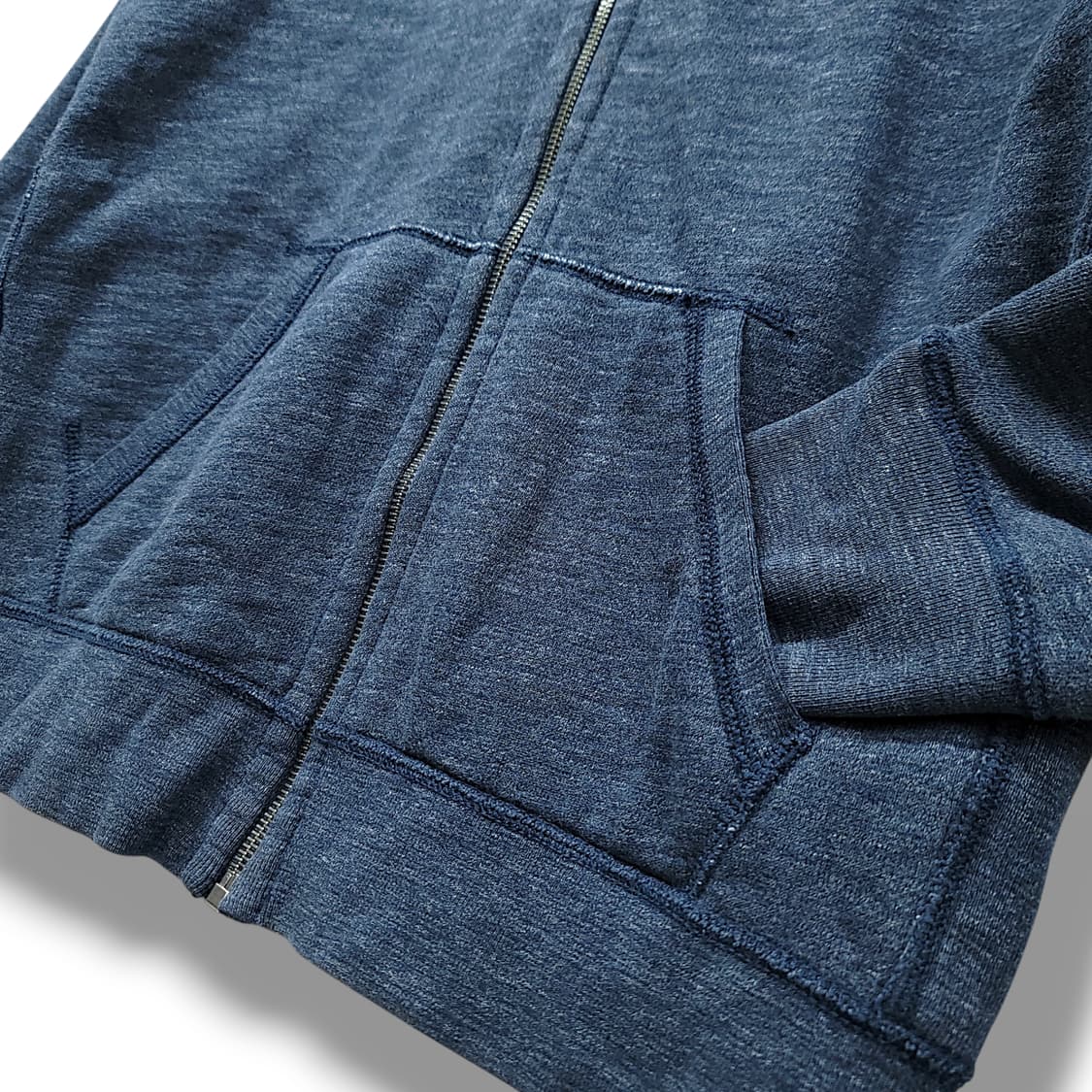 [L] 폴로 네이비 블루 인디고 기모 후드 집업 상품이미지6