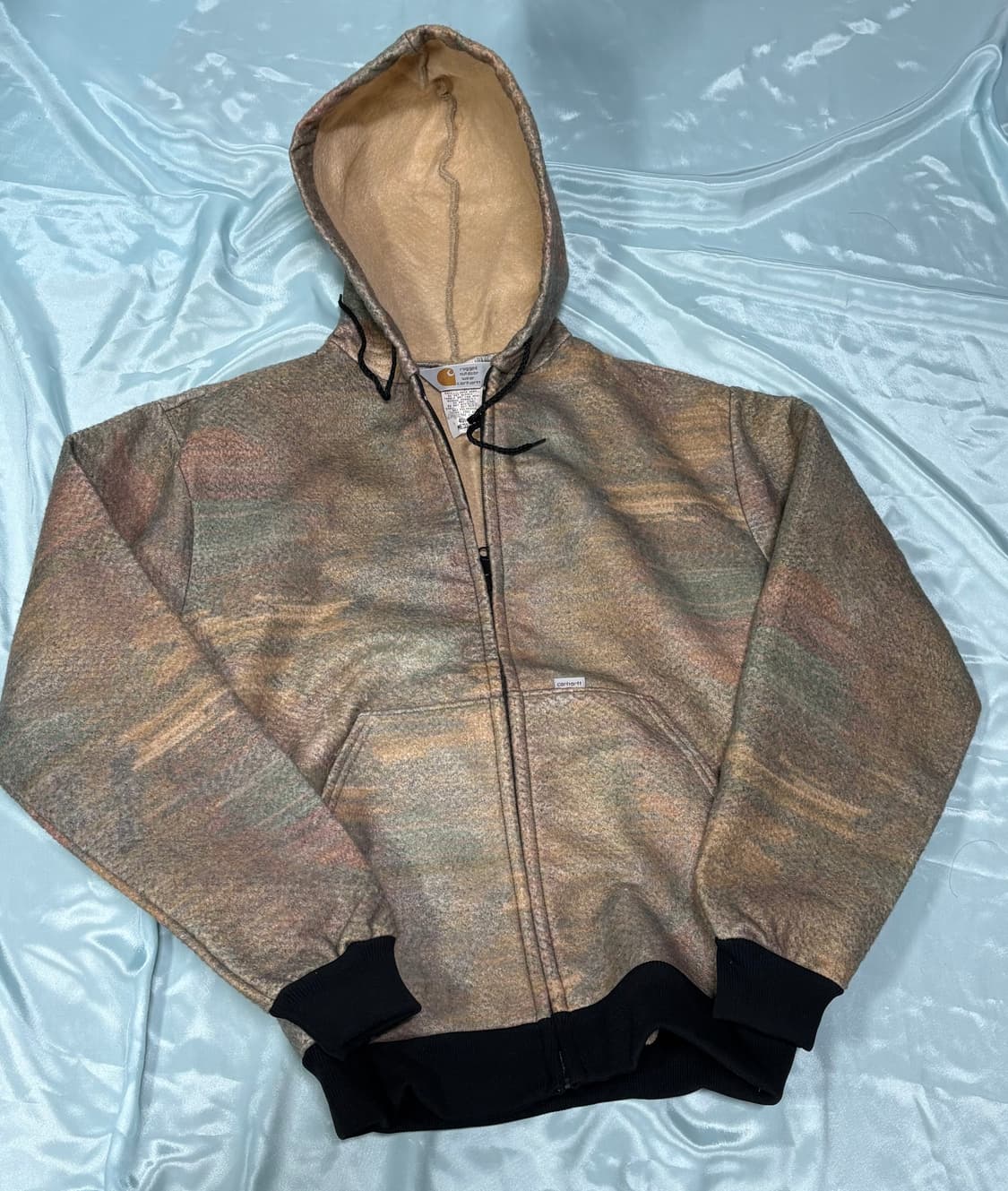 90s USA Carhartt 빈티지 칼하트 아즈텍 워크자켓 후드집업 상품이미지3