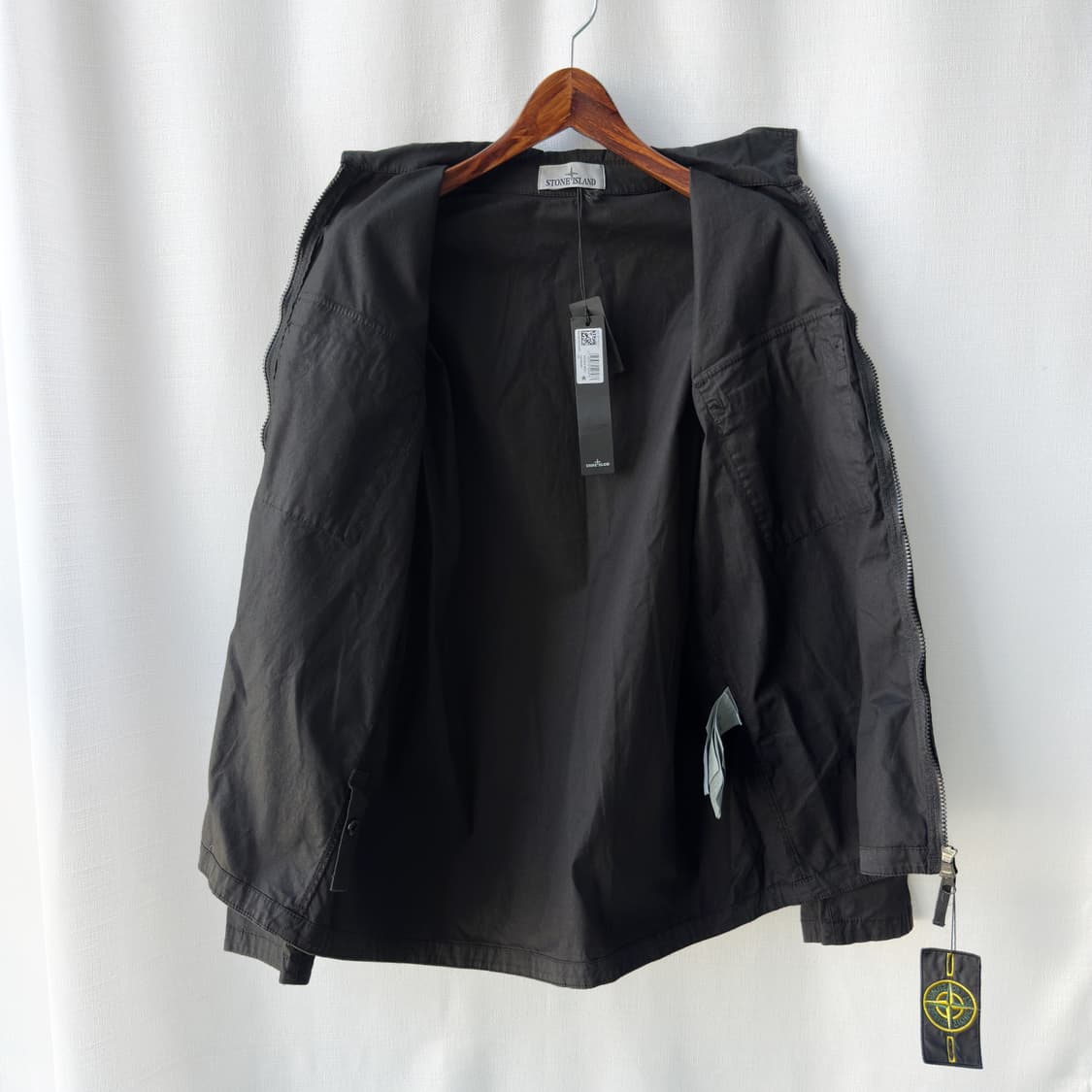 스톤아일랜드 수피마코튼 트윌 스트레치 TC 가먼트다이 셔츠 자켓 블랙 L 상품이미지8