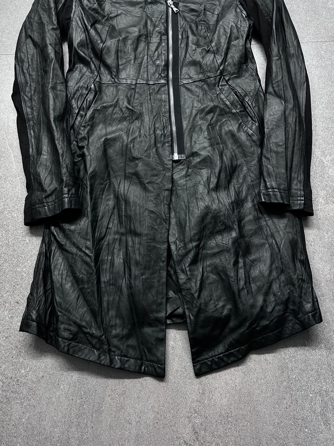 Neil Barrett Winkle Leather Zip-Up Coat 상품이미지7