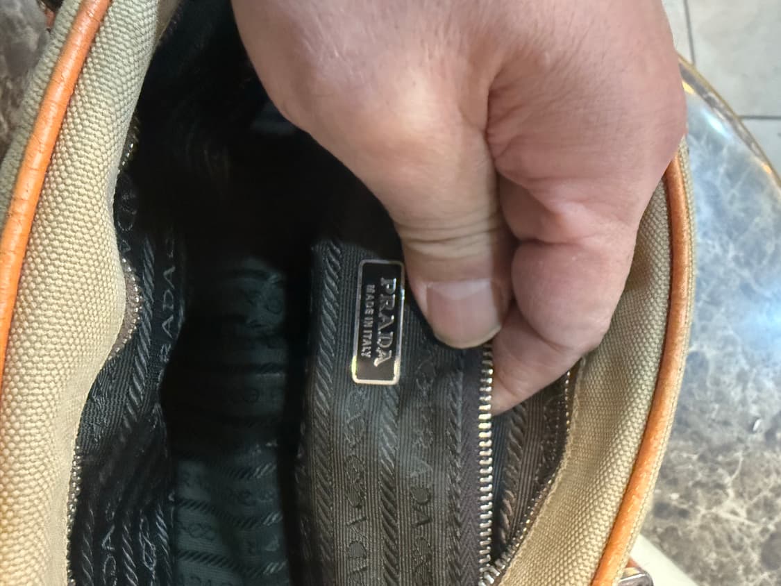 정품 프라다 미니 캔버스 볼링백 팝니다 상품이미지7