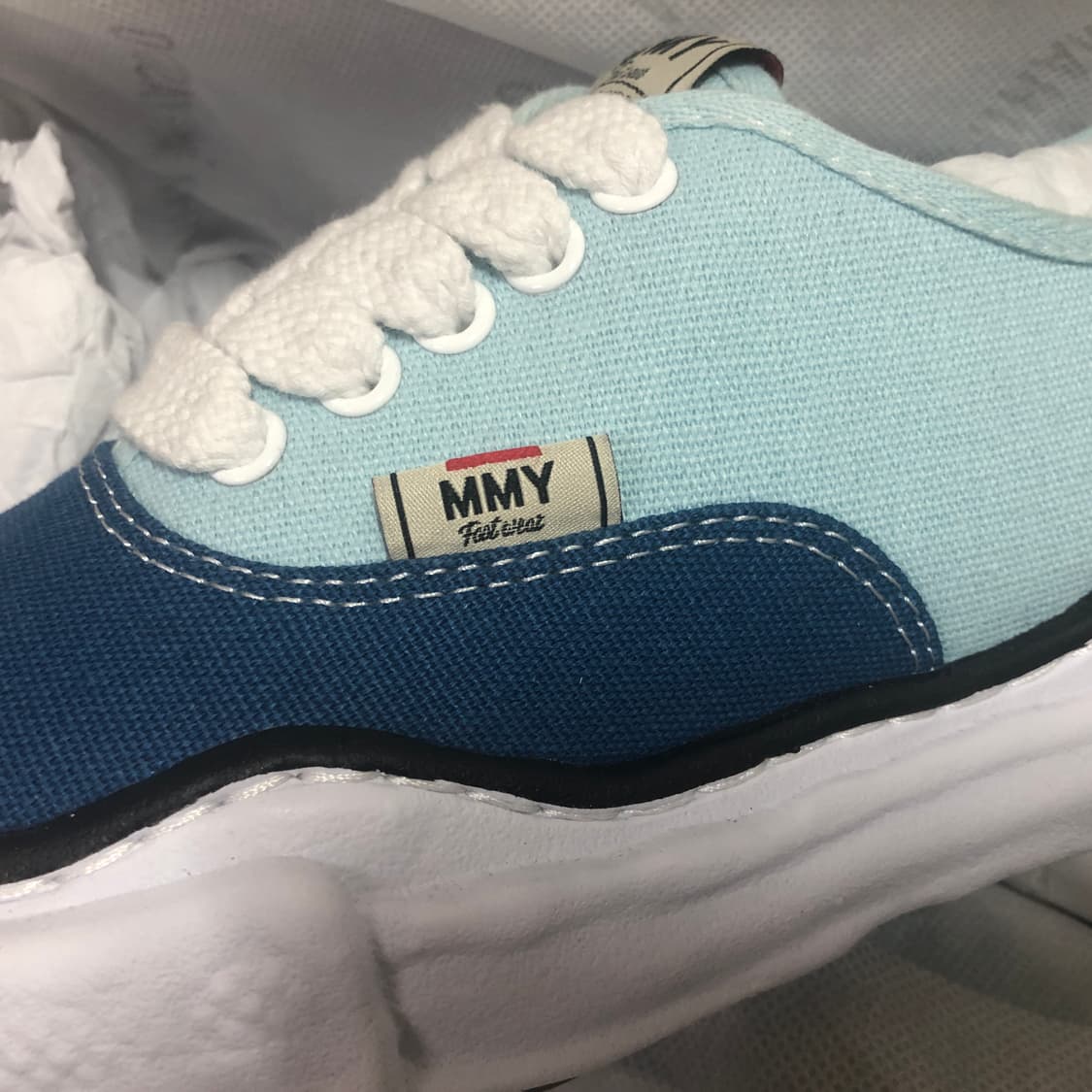 미하라야스히로 베이커 OG 솔 바이컬러 캔버스 로우탑 스니커즈 37 상품이미지7