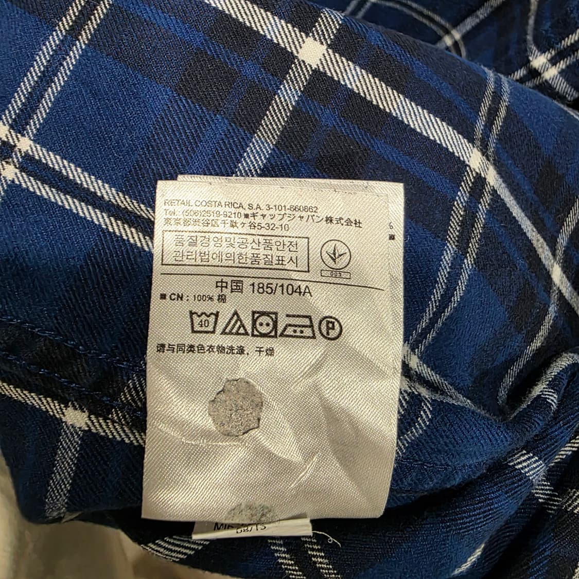 갭(GAP) 타탄체크 플란넬 긴팔 카라셔츠 상품이미지5