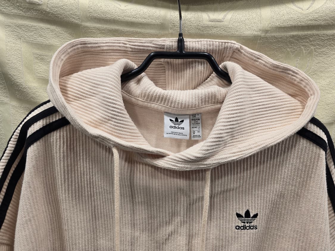 아디다스 와플 크롭 후드티 베이지 M(66) 상품이미지3