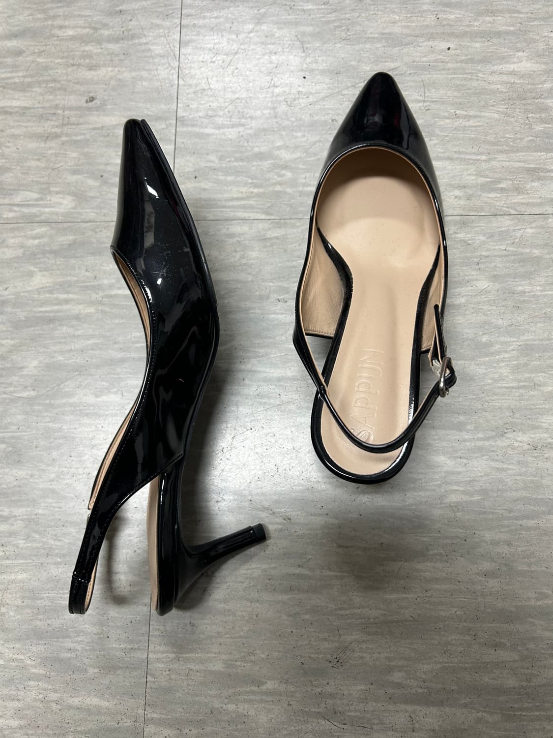 사뿐 블랙 슬링백 힐 255 상품이미지2