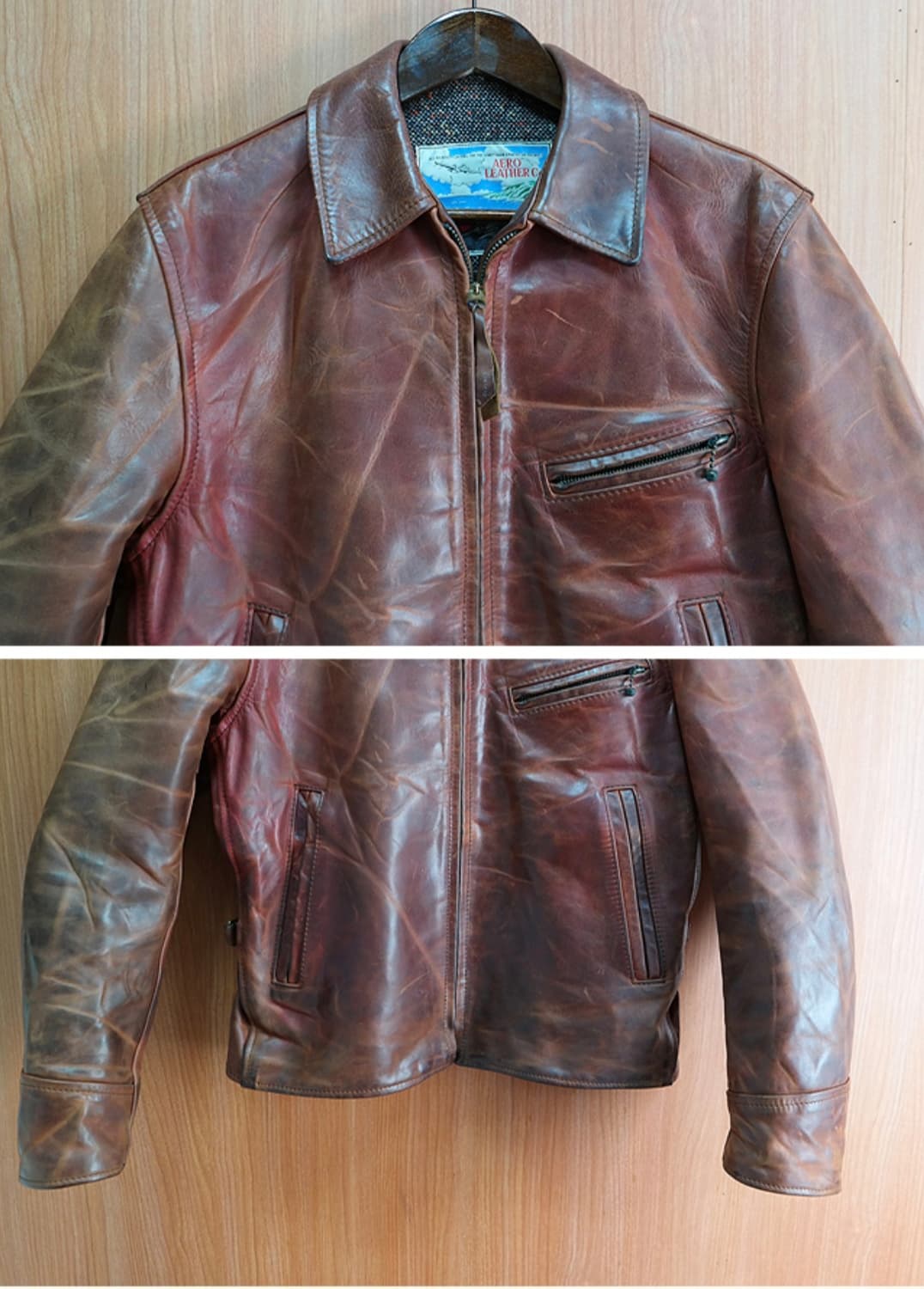 에어로 레더 AERO LEATHER 말가죽 자켓 36 상품이미지2