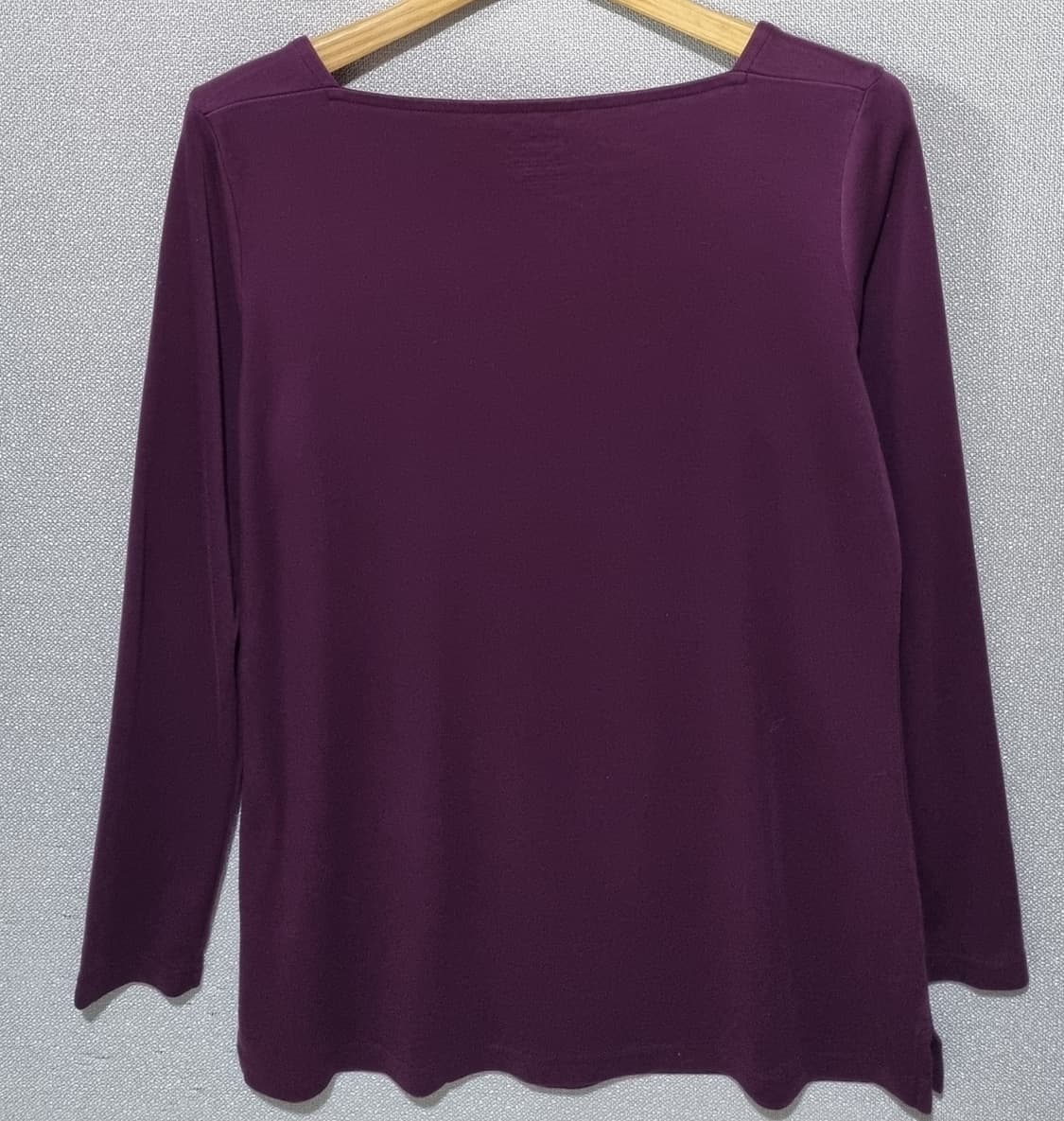 M (66) LLBEAN 엘엘빈 와인컬러 스퀘어넥 롱슬리브 긴팔티 상품이미지2