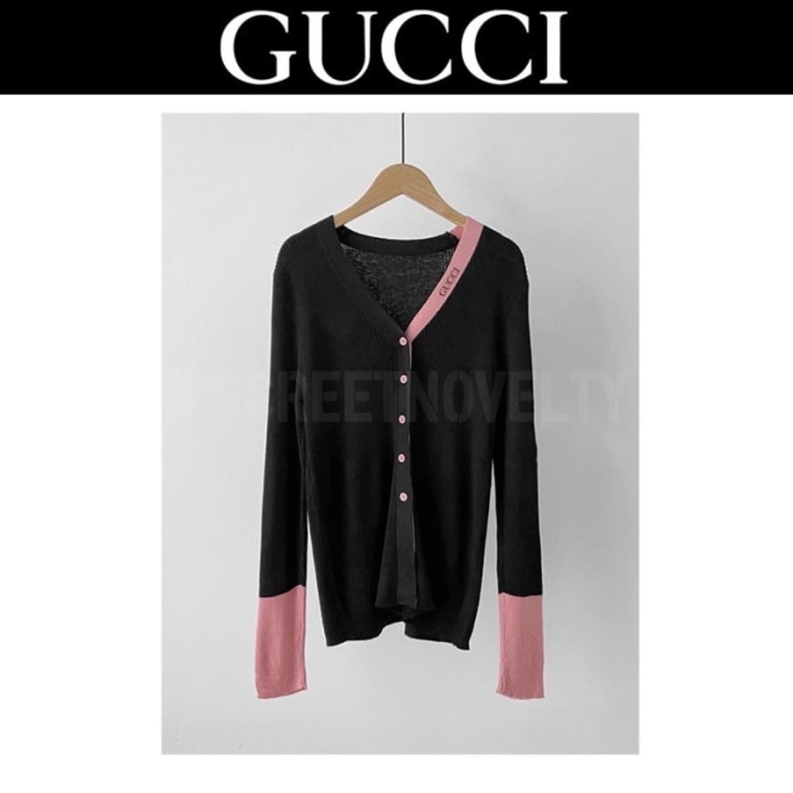 구찌 골지 이중배색가디건 상품이미지3