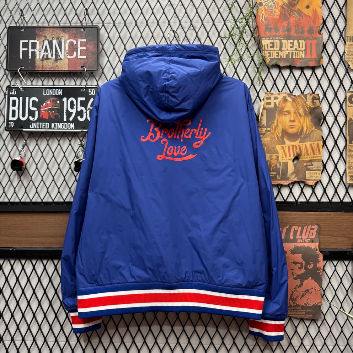 나이키 필라델피아 세븐티식서스 후드 봄버 자켓 레드 블루 상품이미지2