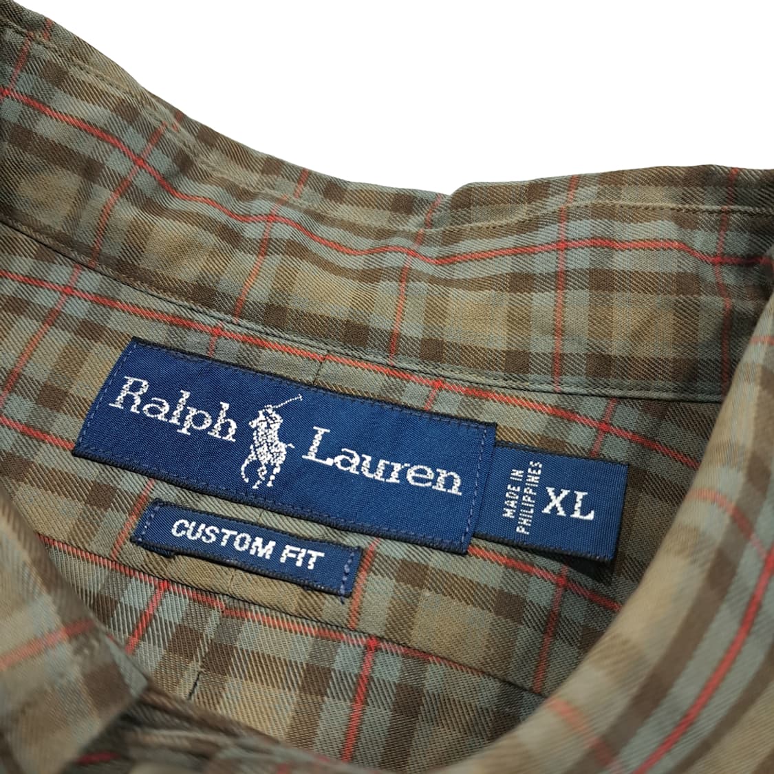 CL957 XL 폴로 00s 커스텀핏 올리브그린 클래식체크 셔츠 상품이미지3