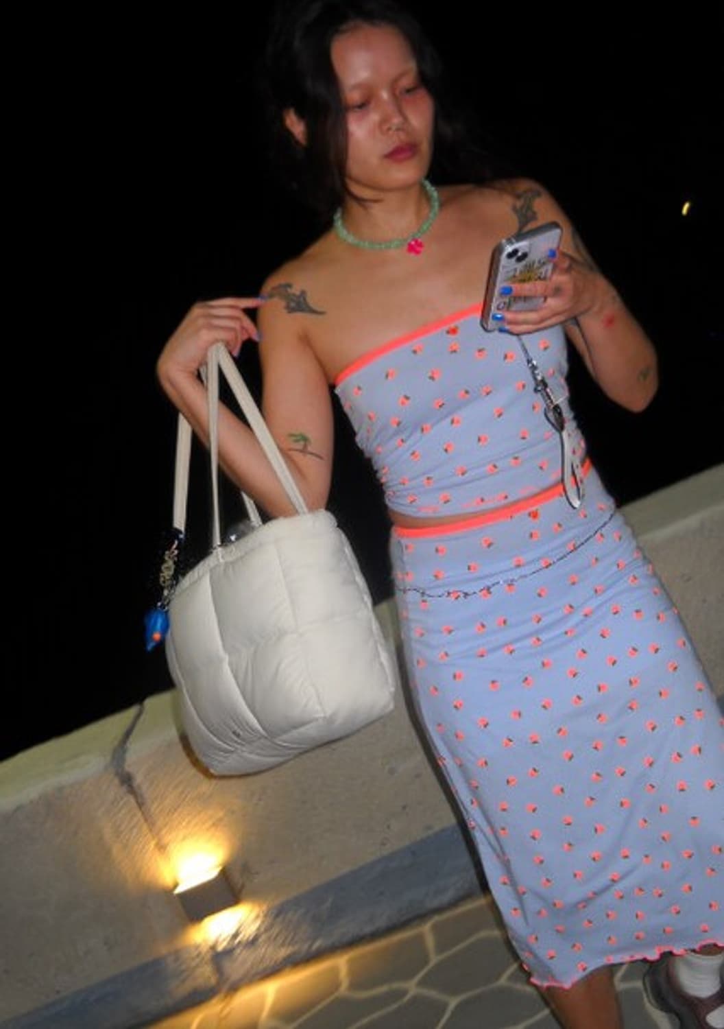 strawberry long skirt blue 상품이미지3