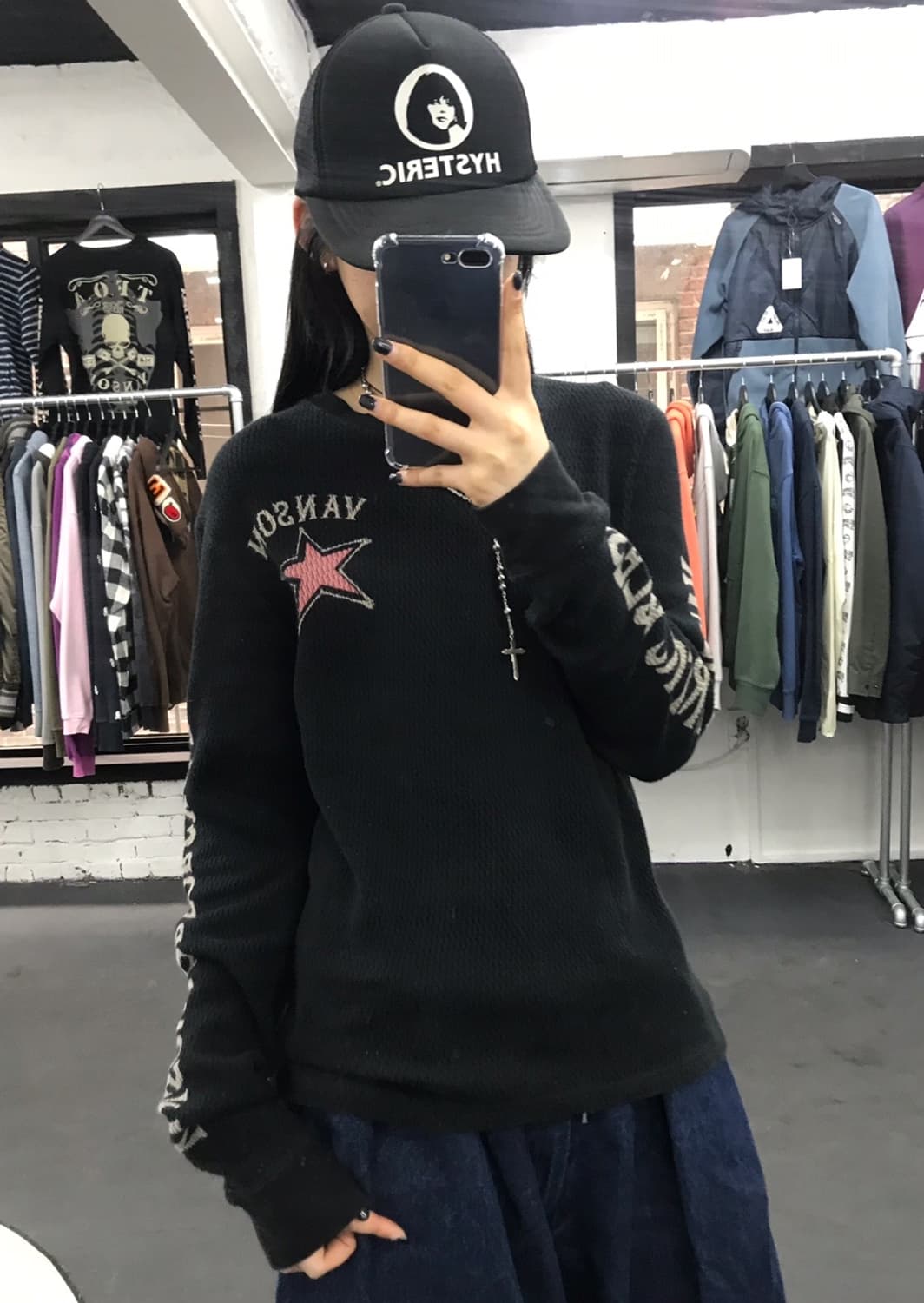 밴슨 레더 스타 와플 롱슬리브 상품이미지2