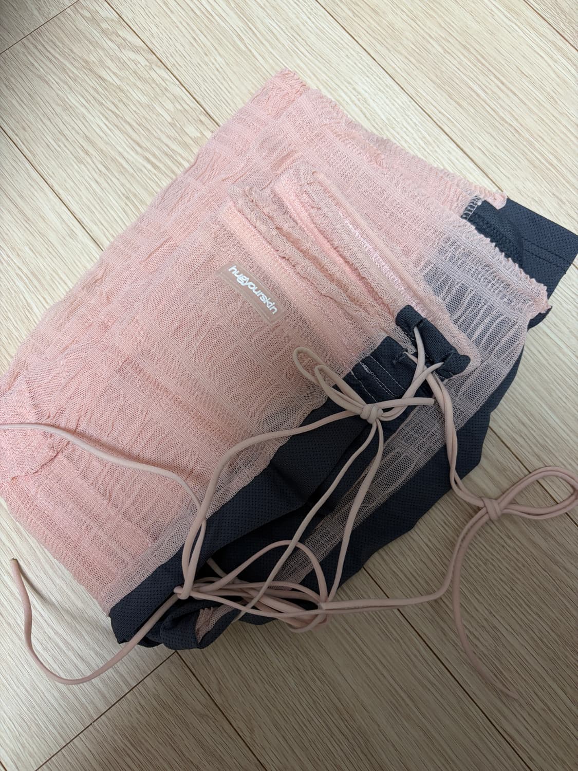 허그유어스킨 레이스 메쉬 레그워머 핑크 상품이미지3