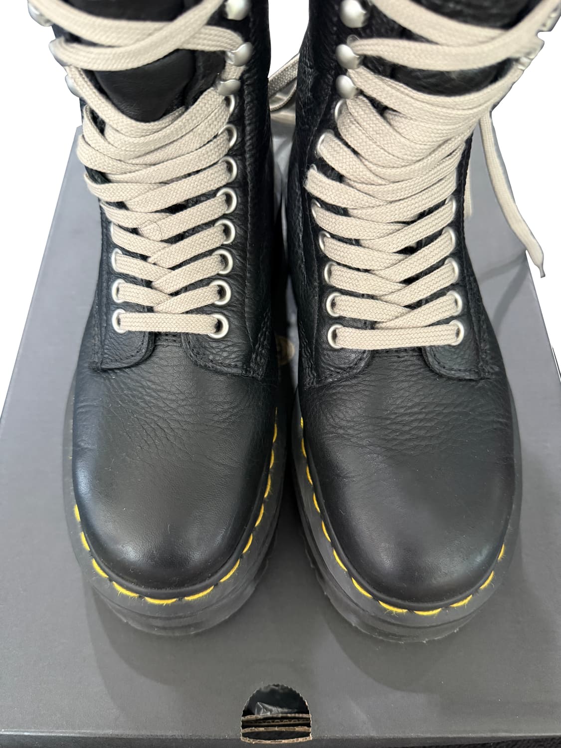 닥터마틴 x 릭오웬스 1918 RO 레더 레이스 업 플랫폼 부츠 블랙 상품이미지7