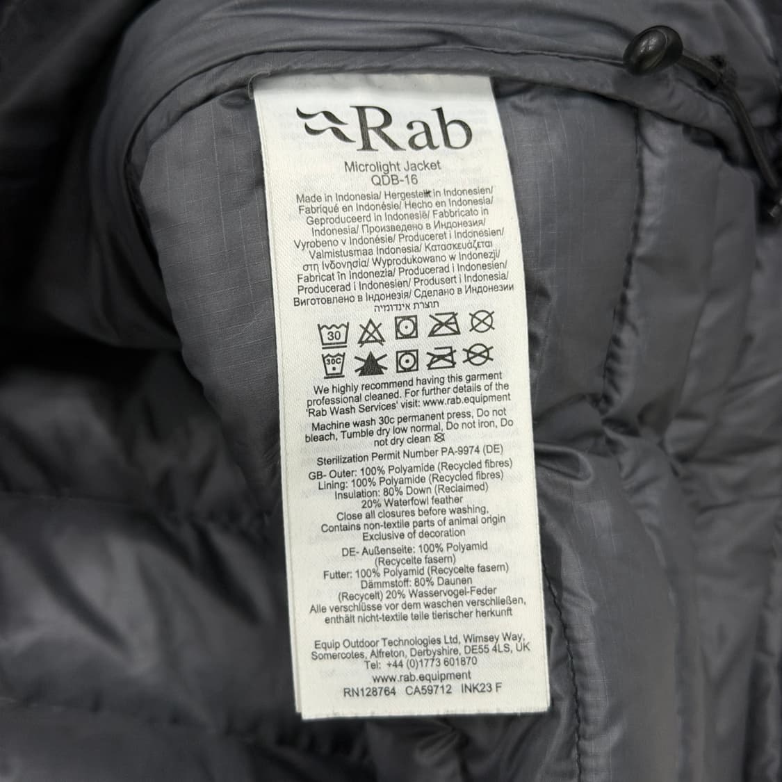 RAB 랩 마이크로라이트 경량패딩 다운 자켓 S 상품이미지4