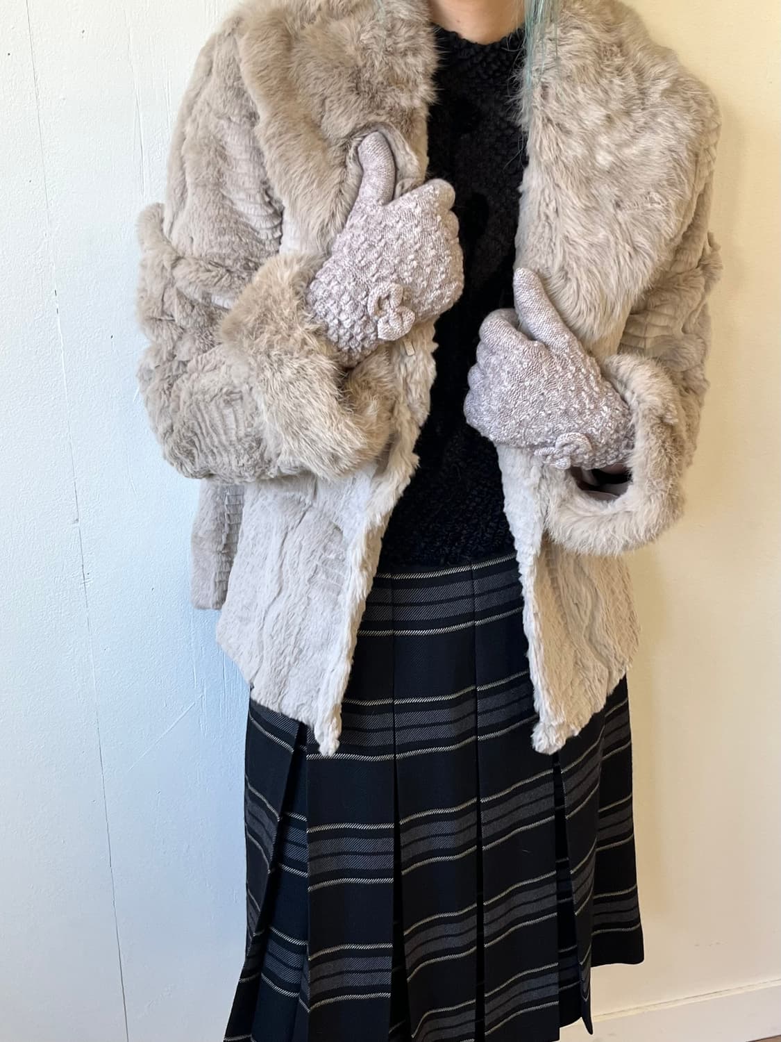 Vtg 오트밀 스웨터 장갑 상품이미지6