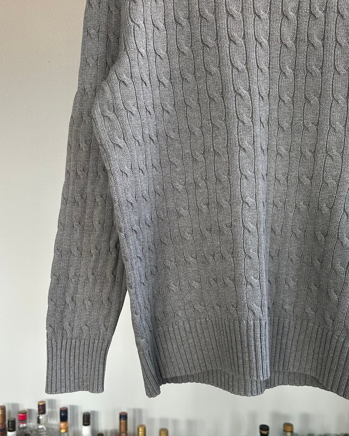 [L-XL]폴로 랄프로렌 그레이 케이블 니트 스웨터 상품이미지4