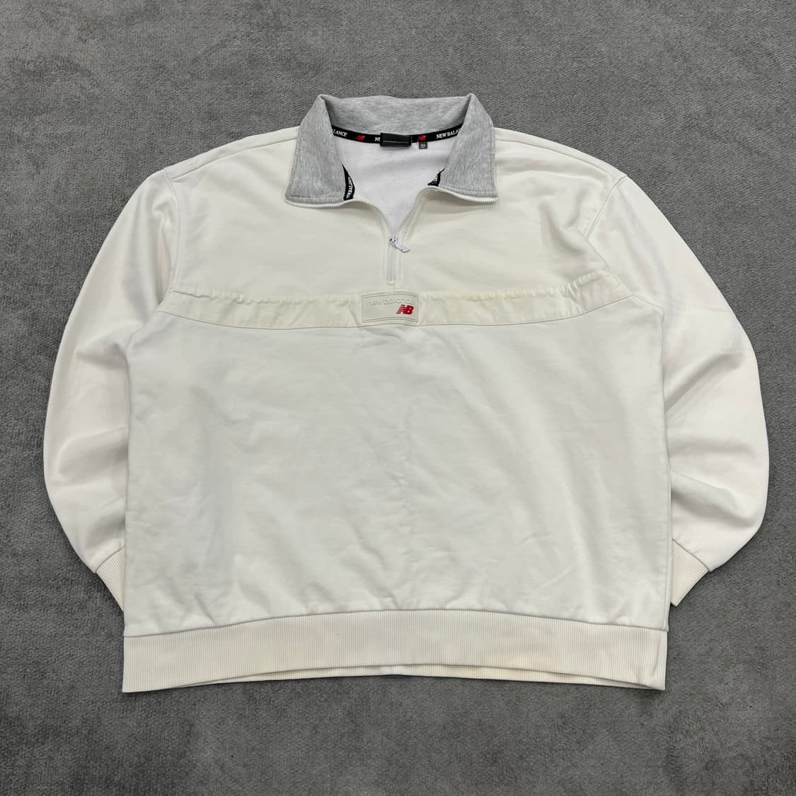 XL 뉴발란스 화이트 하프집업 맨투맨 상품이미지1