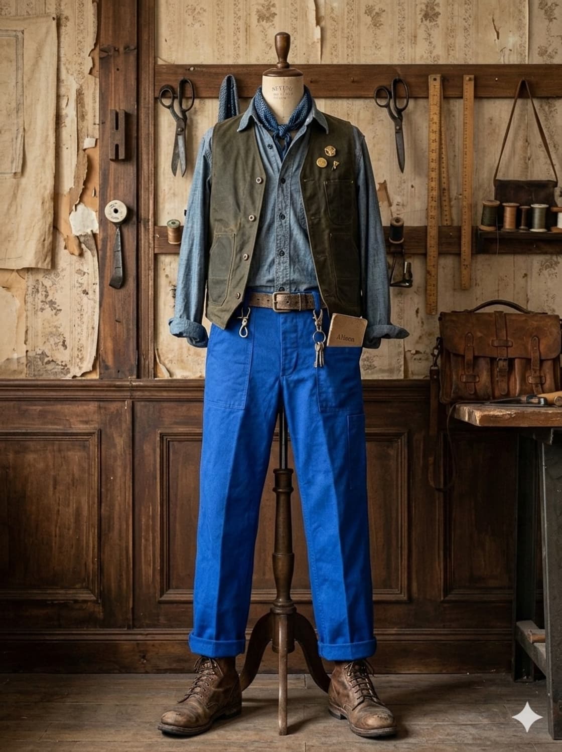 오리지널 프렌치 로얄블루 워크팬츠 상품이미지1