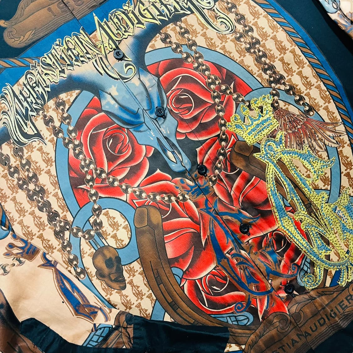 웨스턴 크리스찬 오디저 아메리칸 로즈 타투 긴팔 셔츠 상품이미지5