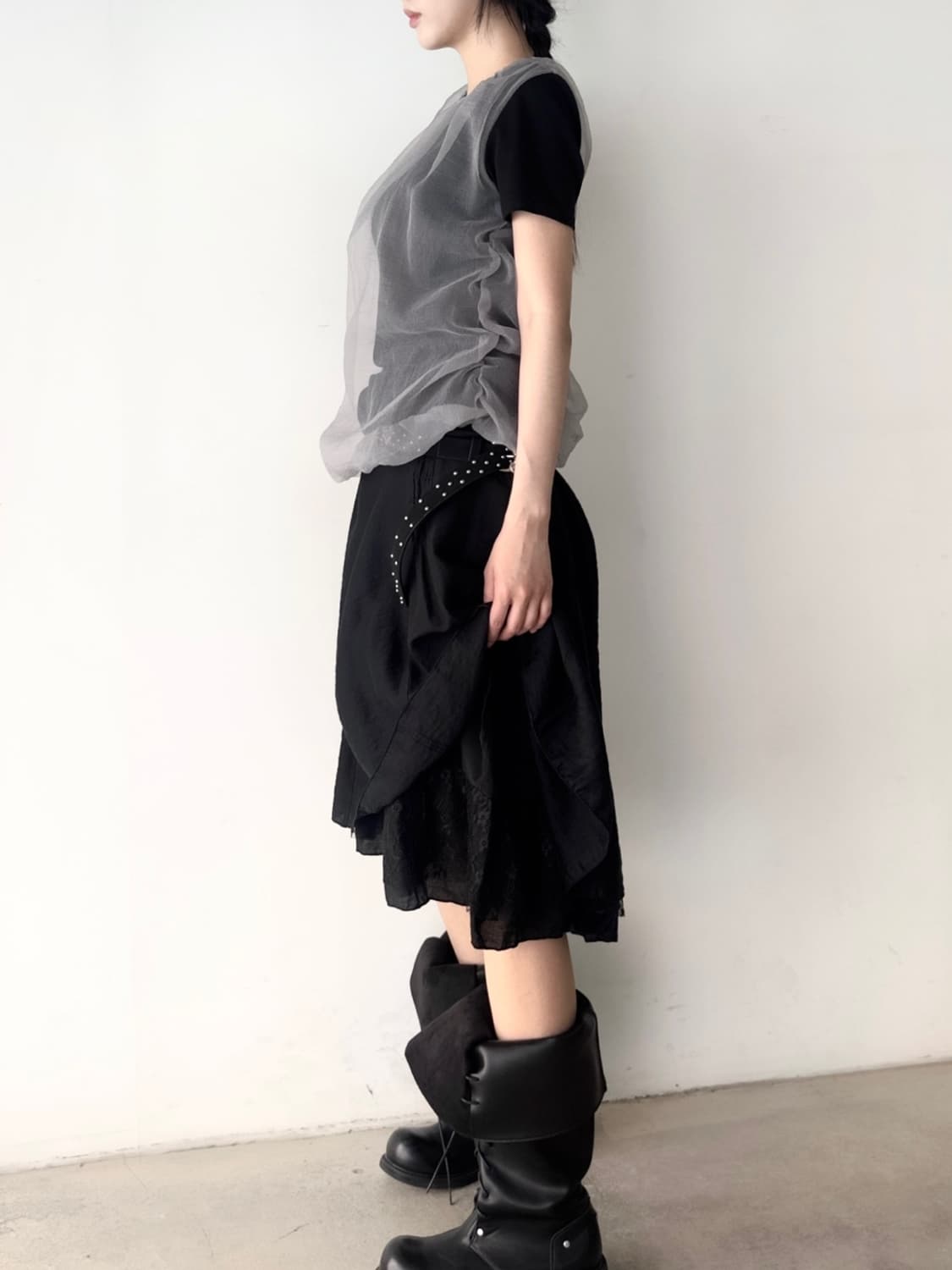 MARNI double layer organza top / black 상품이미지5