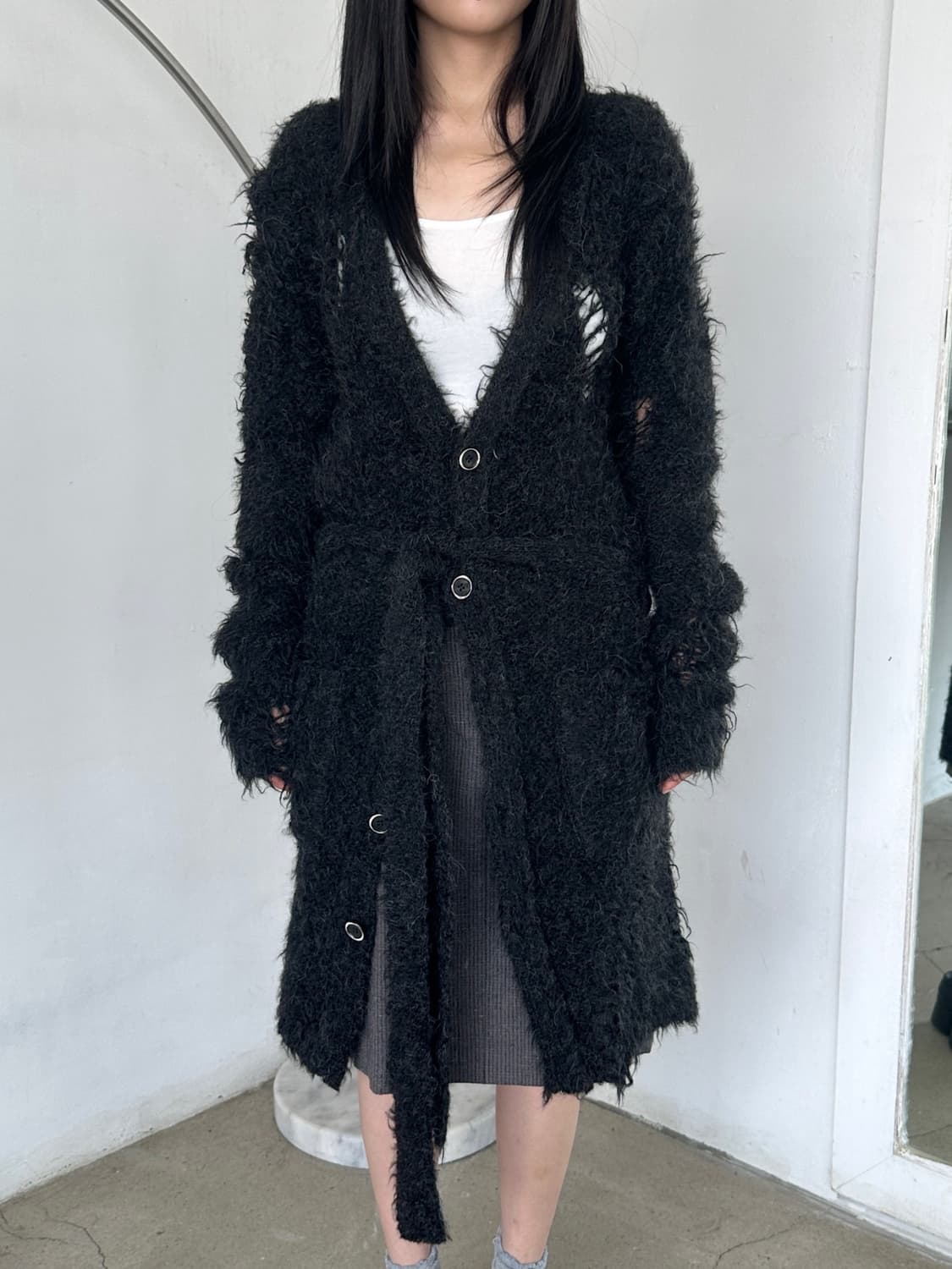 미하라 야스히로 디스트레스 모헤어 울 드레스 상품이미지3