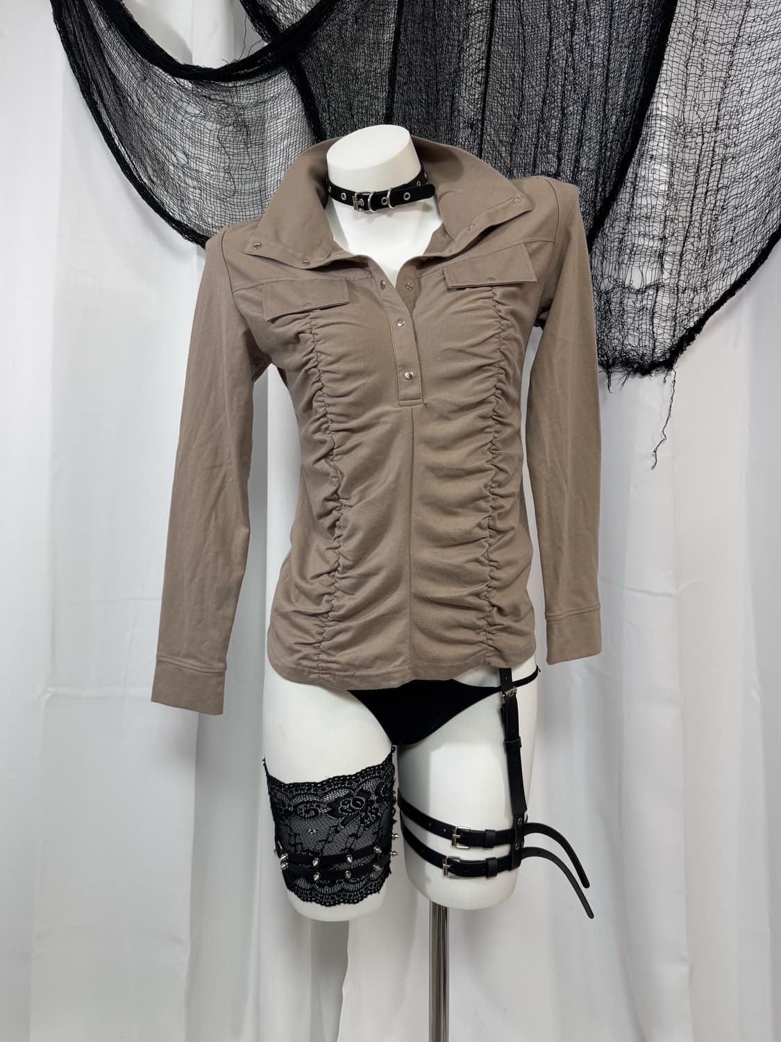 shirring high neck top 상품이미지3