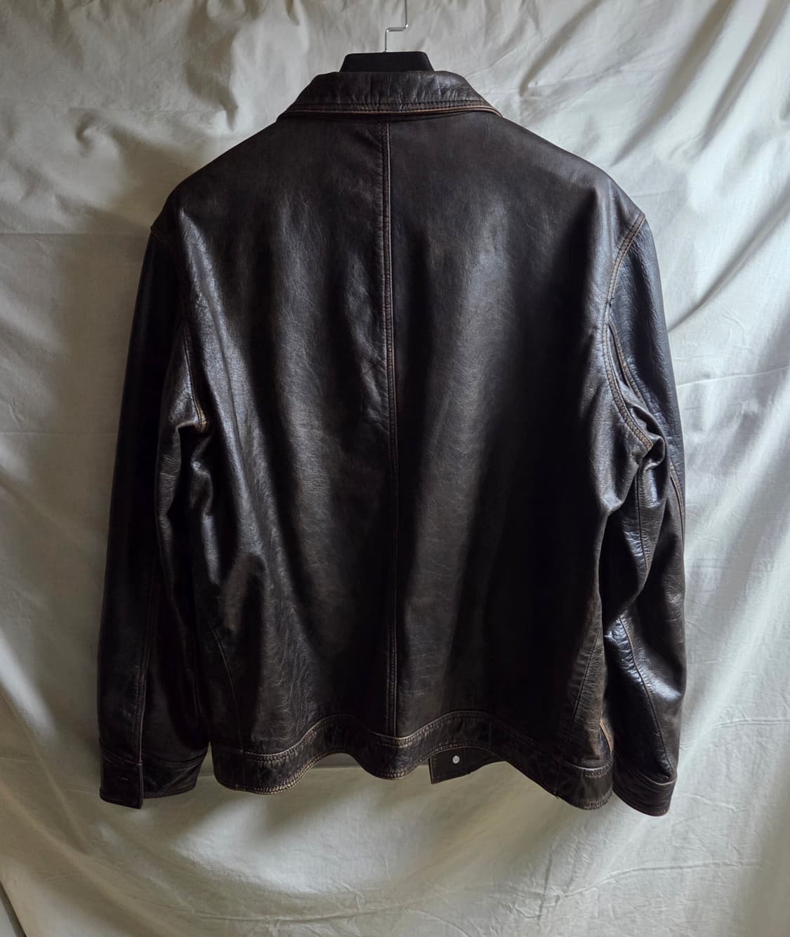 자라 ZARA 버팔로 가죽 레더 자켓 브라운 L~XL 상품이미지2