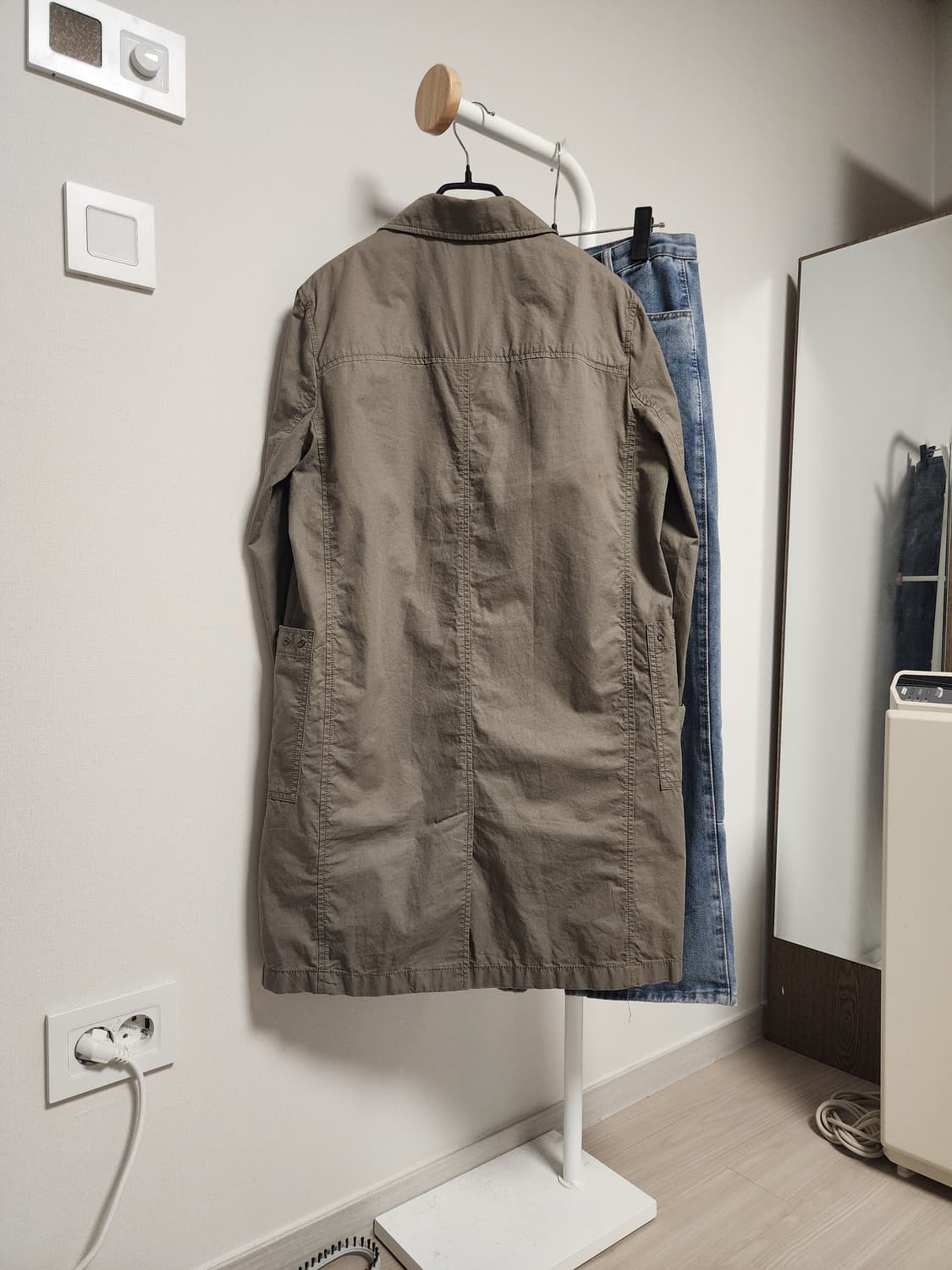 GGPX  더블버튼 봄 롱 자켓 카키색 상품이미지2