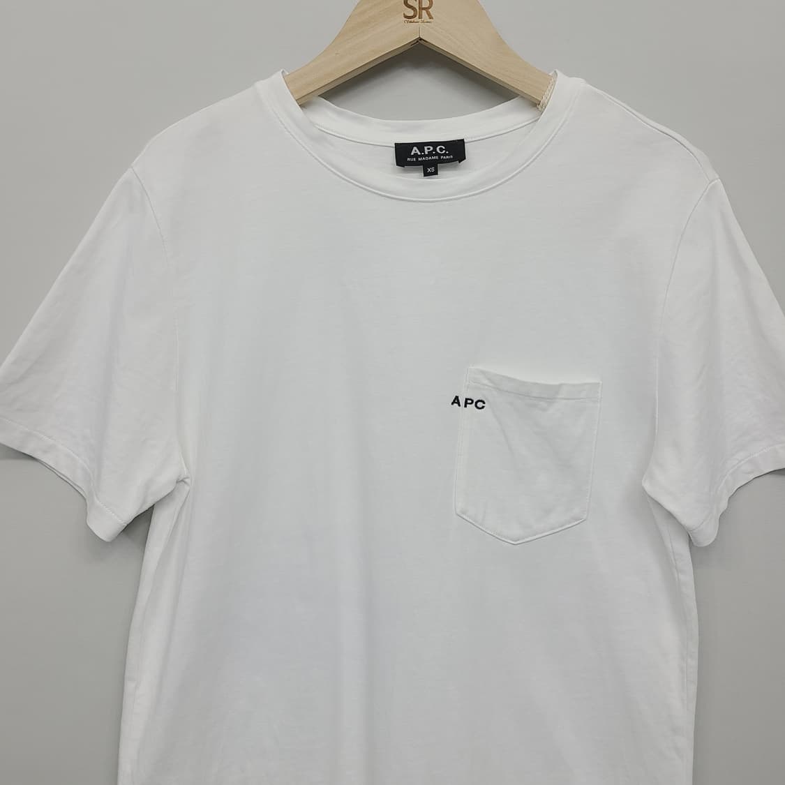 XS/국내 85-90아페쎄(A.P.C.)재팬로고 포켓 반팔티셔츠(화이트) 상품이미지3