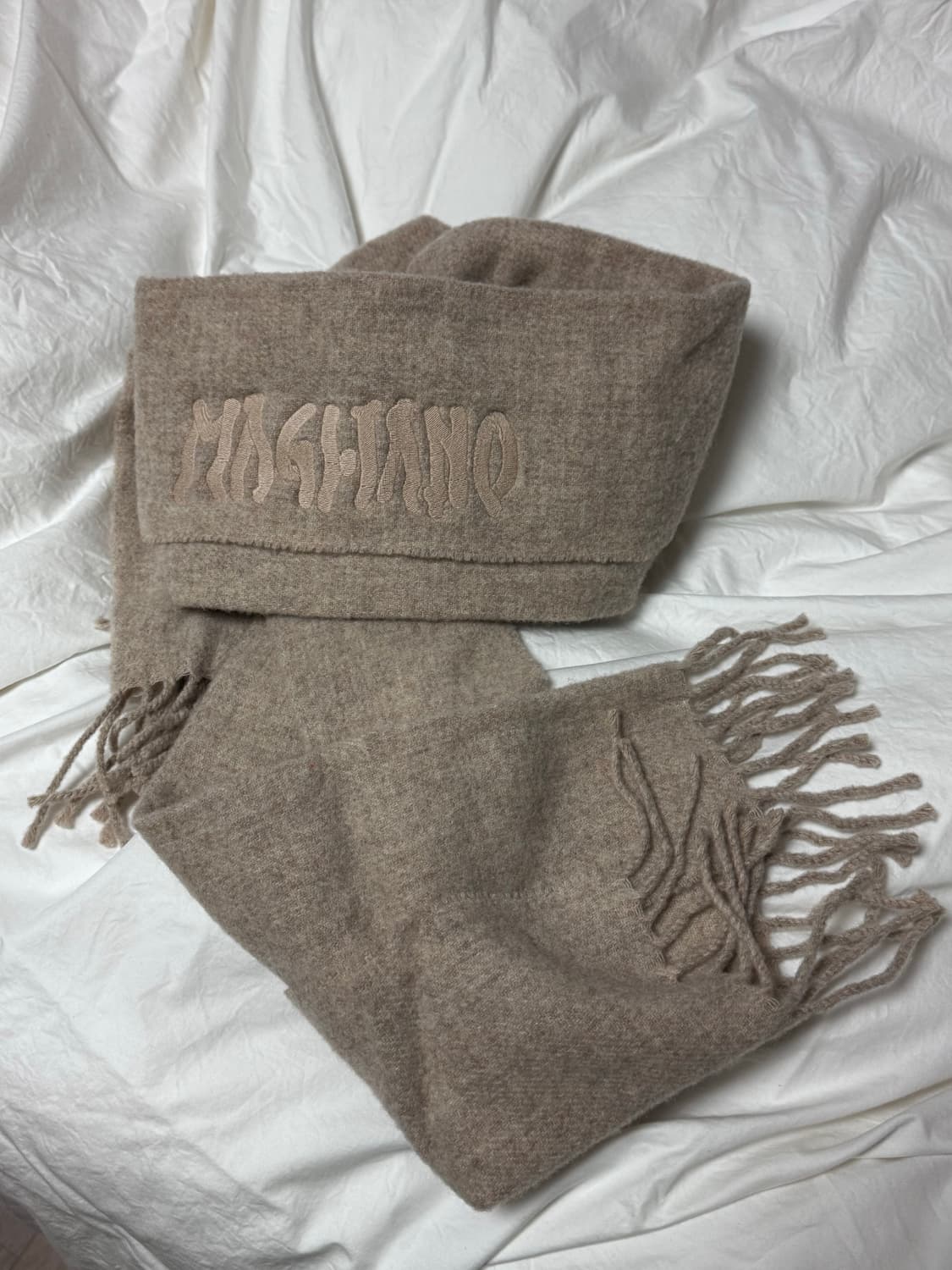 마리아노 로고 울 프린지 머플러 상품이미지1