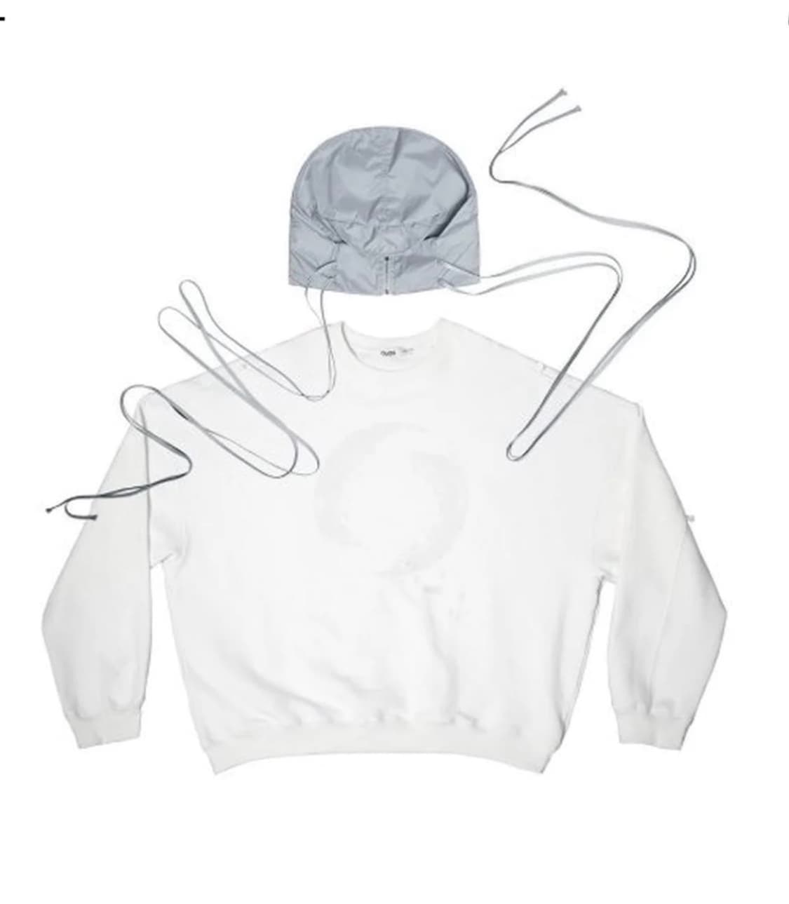 오호스 디테처블 힙색 스웻셔츠 화이트색상 상품이미지1