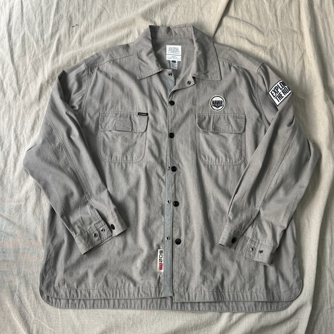 메데코 패치 그레이 셔츠 자켓 3XL 상품이미지1