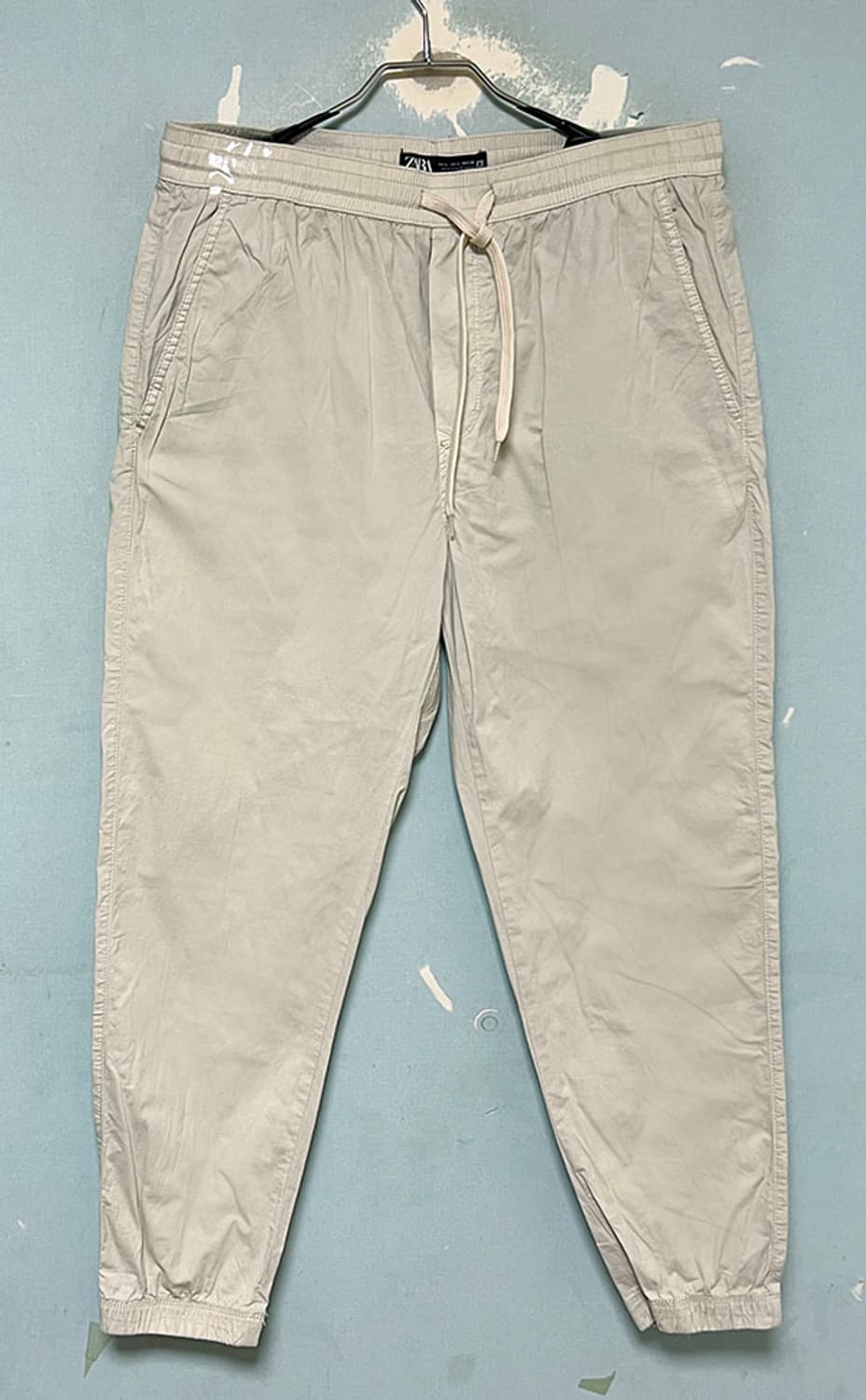 ZARA 자라 남자 밴딩 코튼 조거팬츠 베이지 여름 스판좋음 L 32 상품이미지1