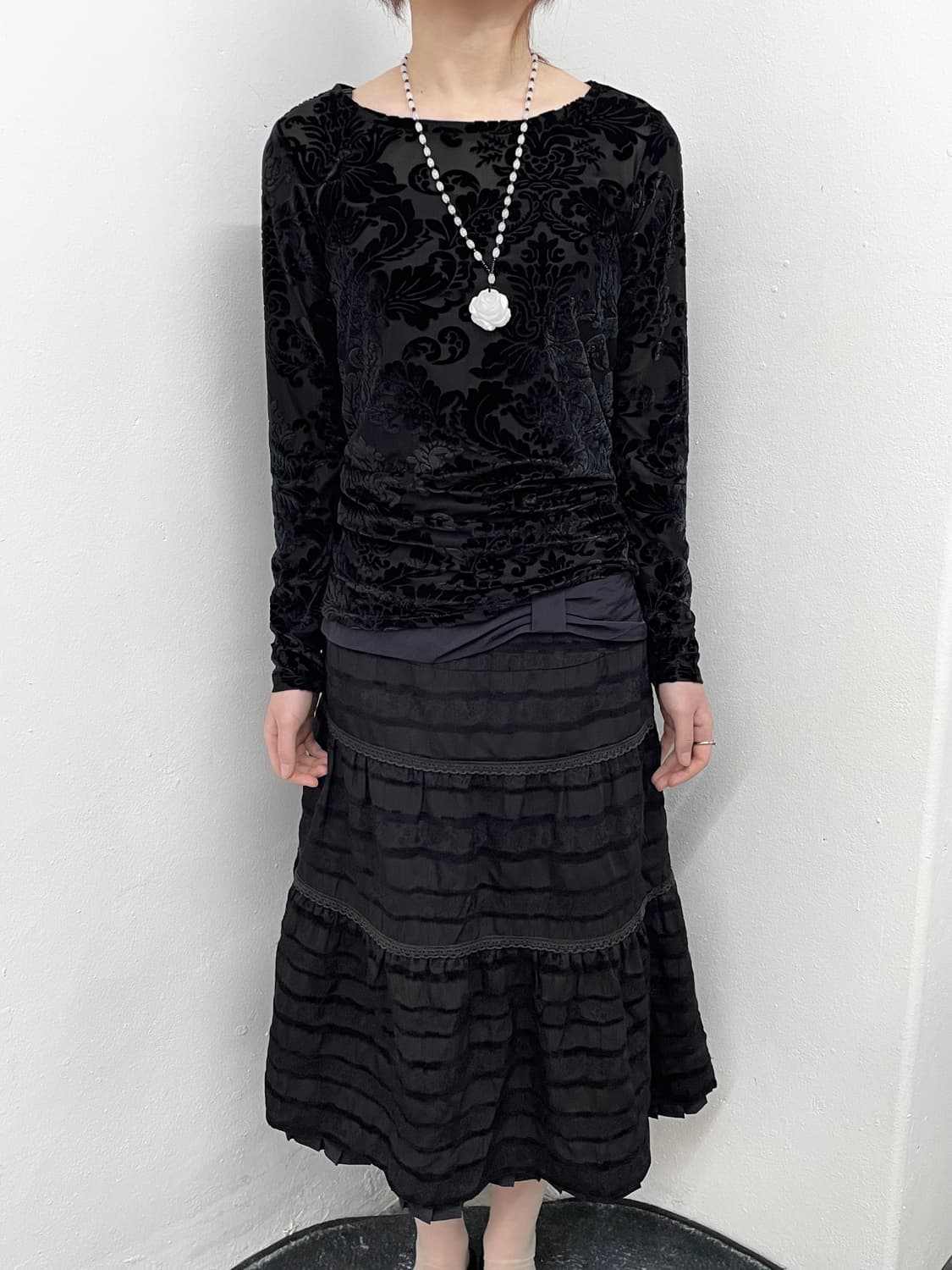 블랙 오리엔탈 페이즐리 탑 상품이미지3