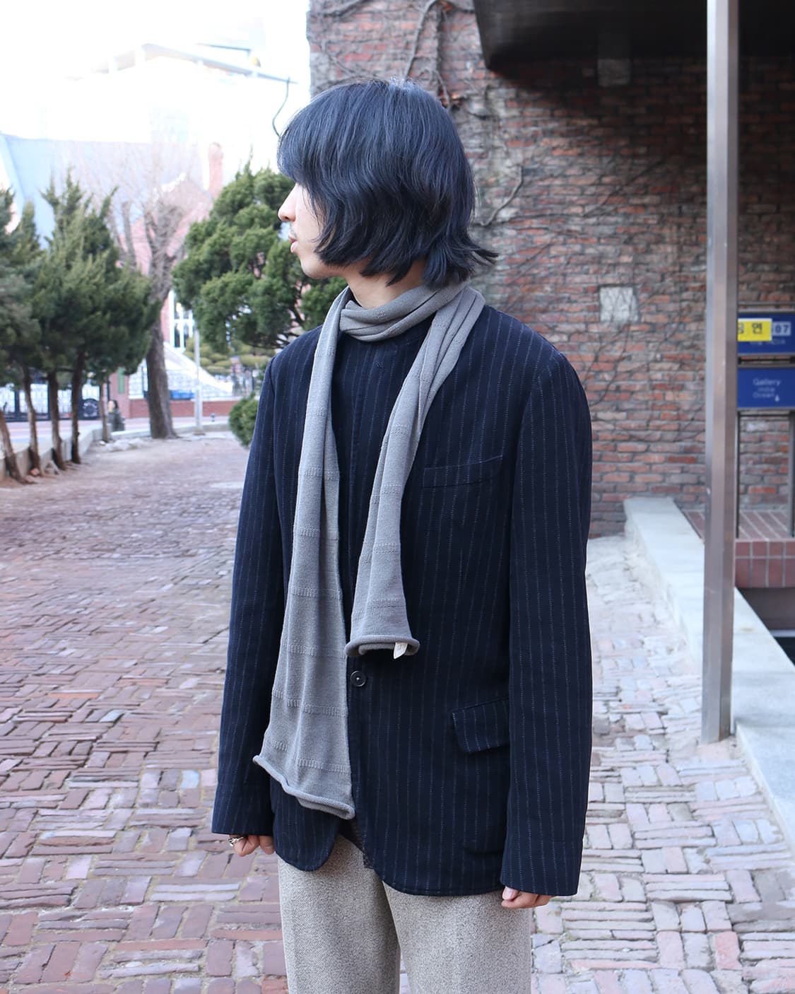 요지 야마모토 뿌르 옴므 니트 머플러 상품이미지2