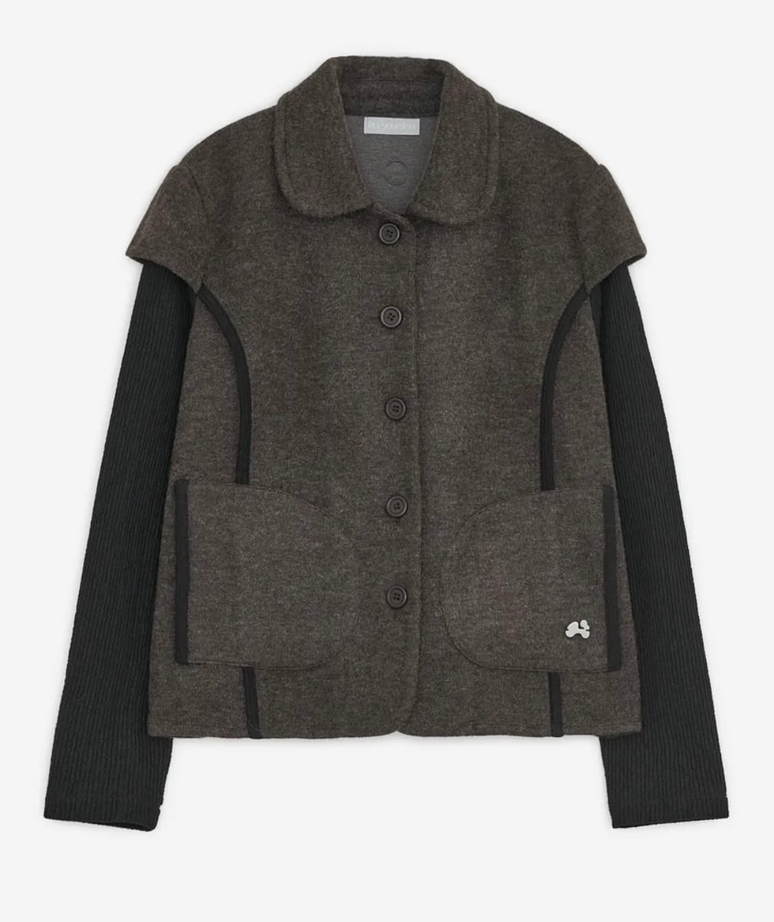 허그유어스킨 라운드 카라 니트 자켓 (브라운) 상품이미지1