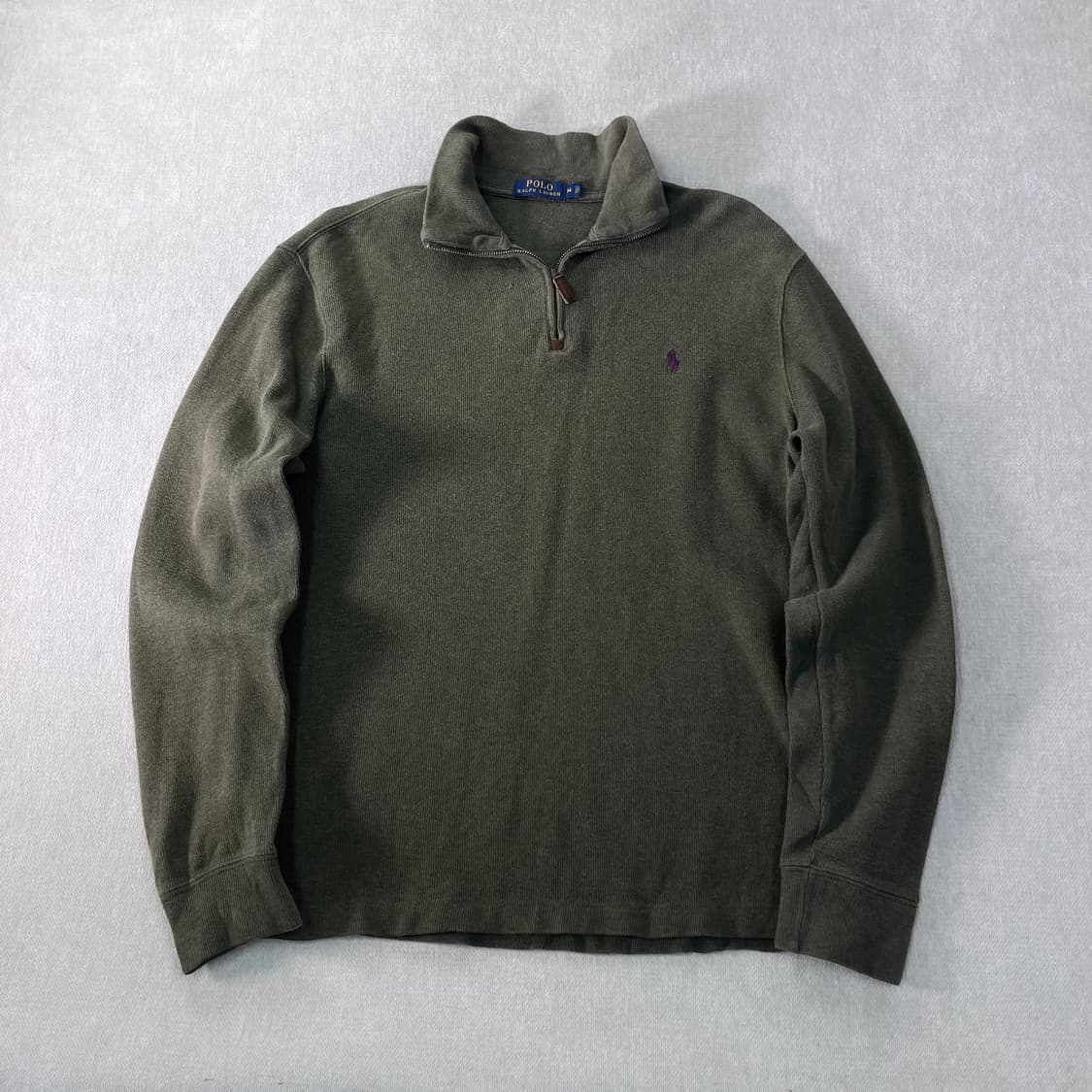 100 폴로랄프로렌 반집업 카키 코튼 니트 상품이미지1